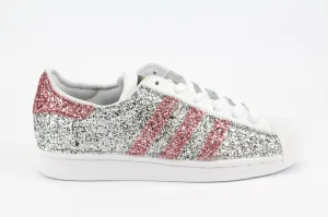 Roll Step Adidas Superstar Total Silver & Pink Glitter