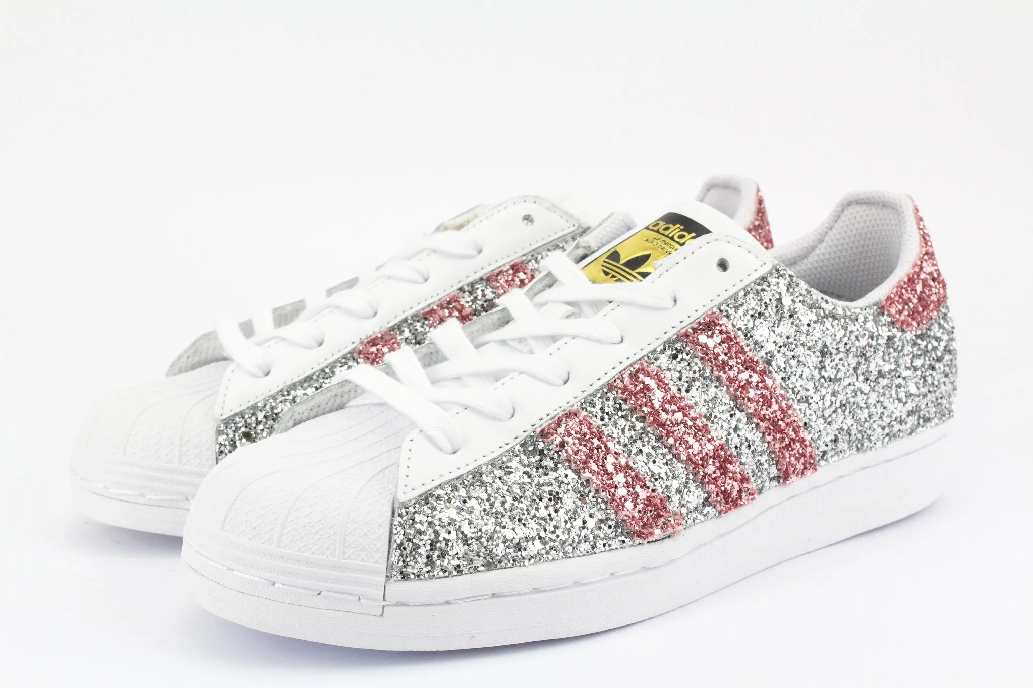 Feel Stable Quick Drying Adidas Superstar Total Silver & Pink Glitter
