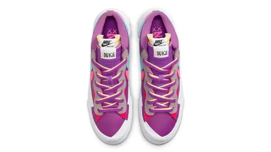 KAWS X SACAI X NIKE BLAZER LOW PURPLE MULTI - The Edit LDN