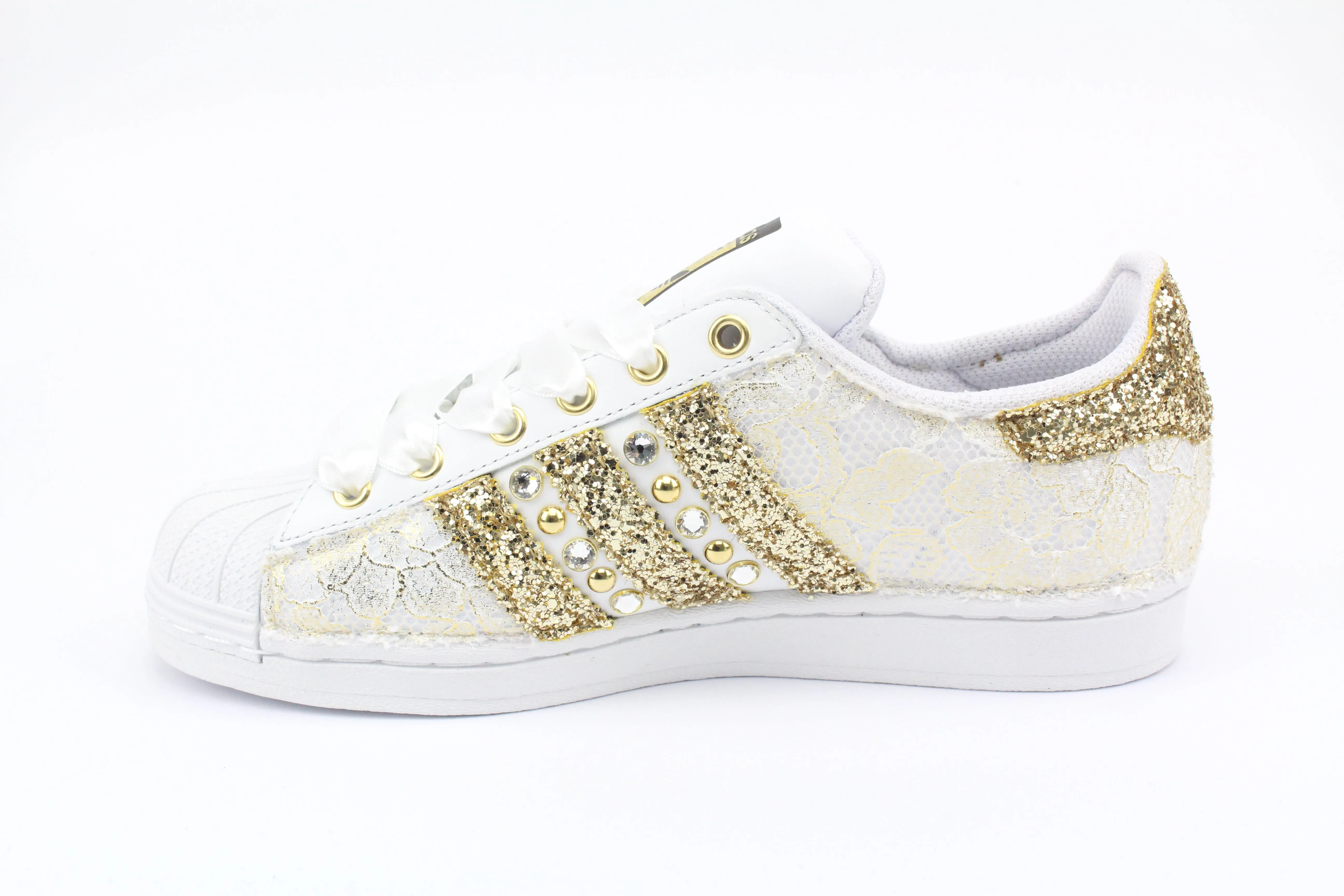 Spring Ready Adidas Superstar Pizzo Gold Glitter & Strass