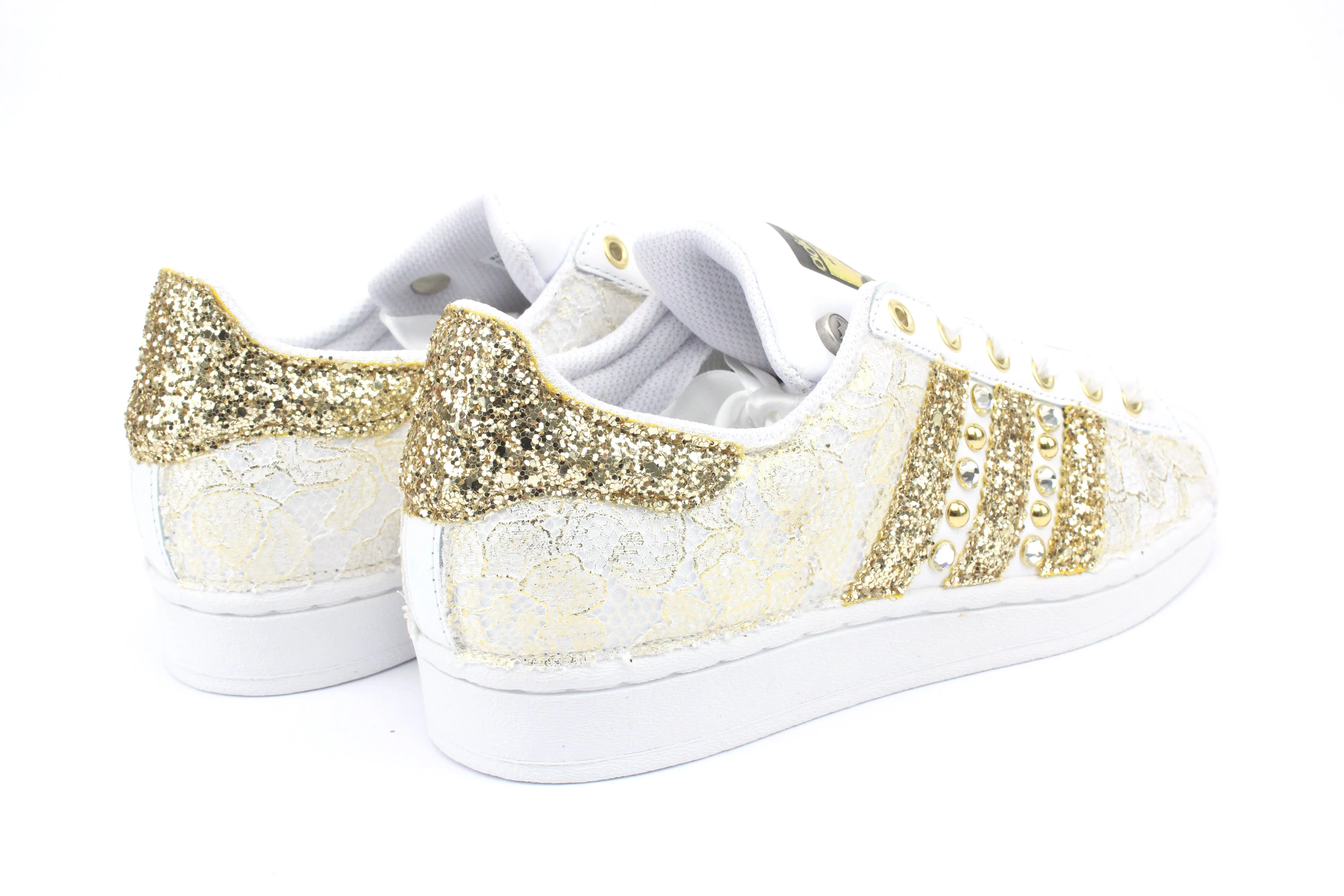 Adidas Superstar Pizzo Gold Glitter & Strass Timeless Fit Durable Fit
