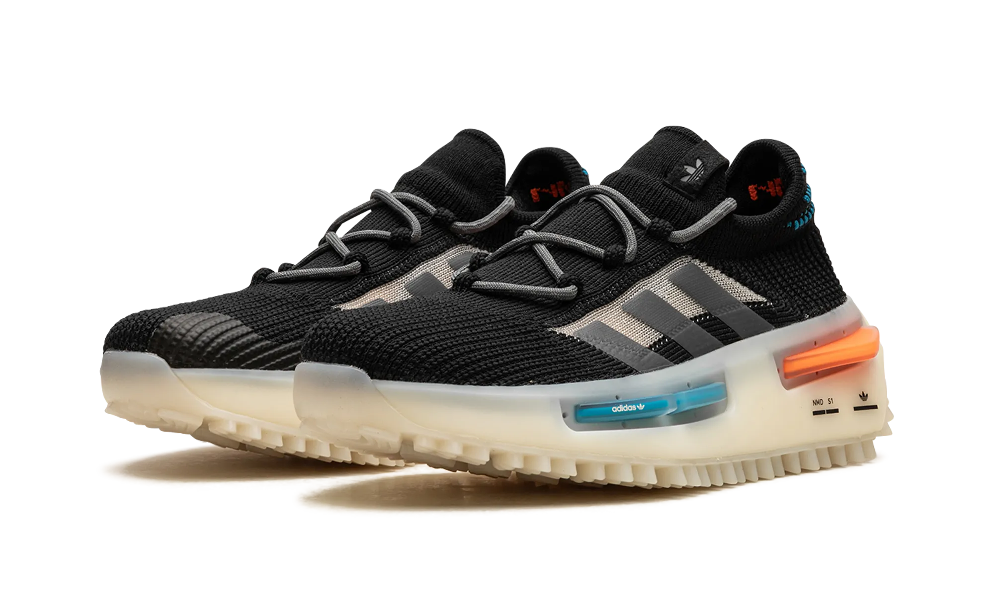 NMD S1 "Core Black / Blue / Orange" Light Walk Flexible Comfort