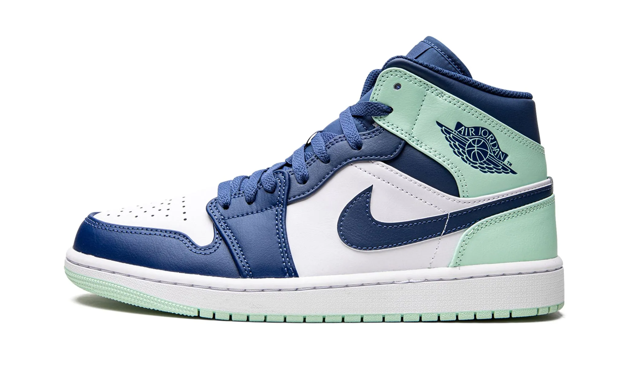 On The Go Sea Breeze Air Jordan 1 Mid Mystic Navy Mint Foam