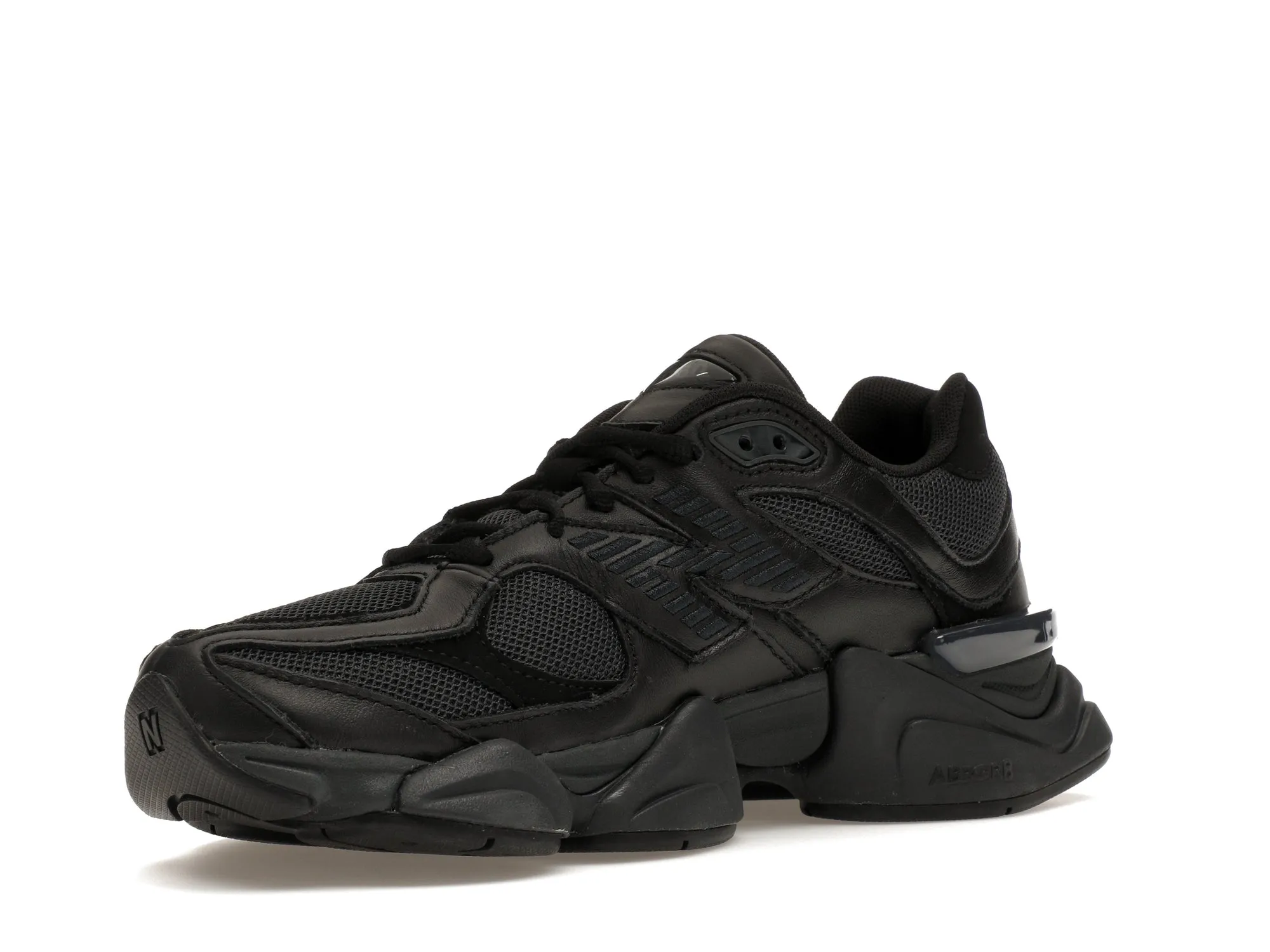 Classic Chic Mom Safe New Balance 9060 Triple Black Leather