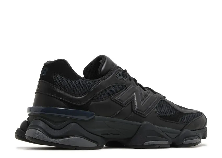 New Balance 9060 Triple Black Leather Fit And Go Pet Walk