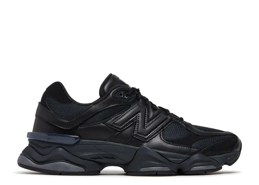 New Balance 9060 Triple Black Leather Premium cushioning Stylish Go