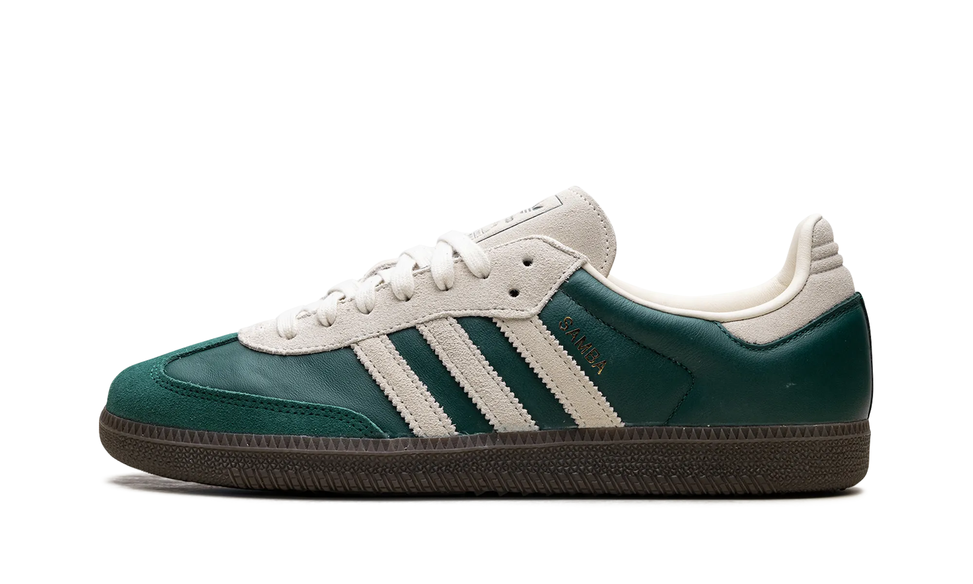 Campus Run dirt path Samba OG "Collegiate Green Cream White"