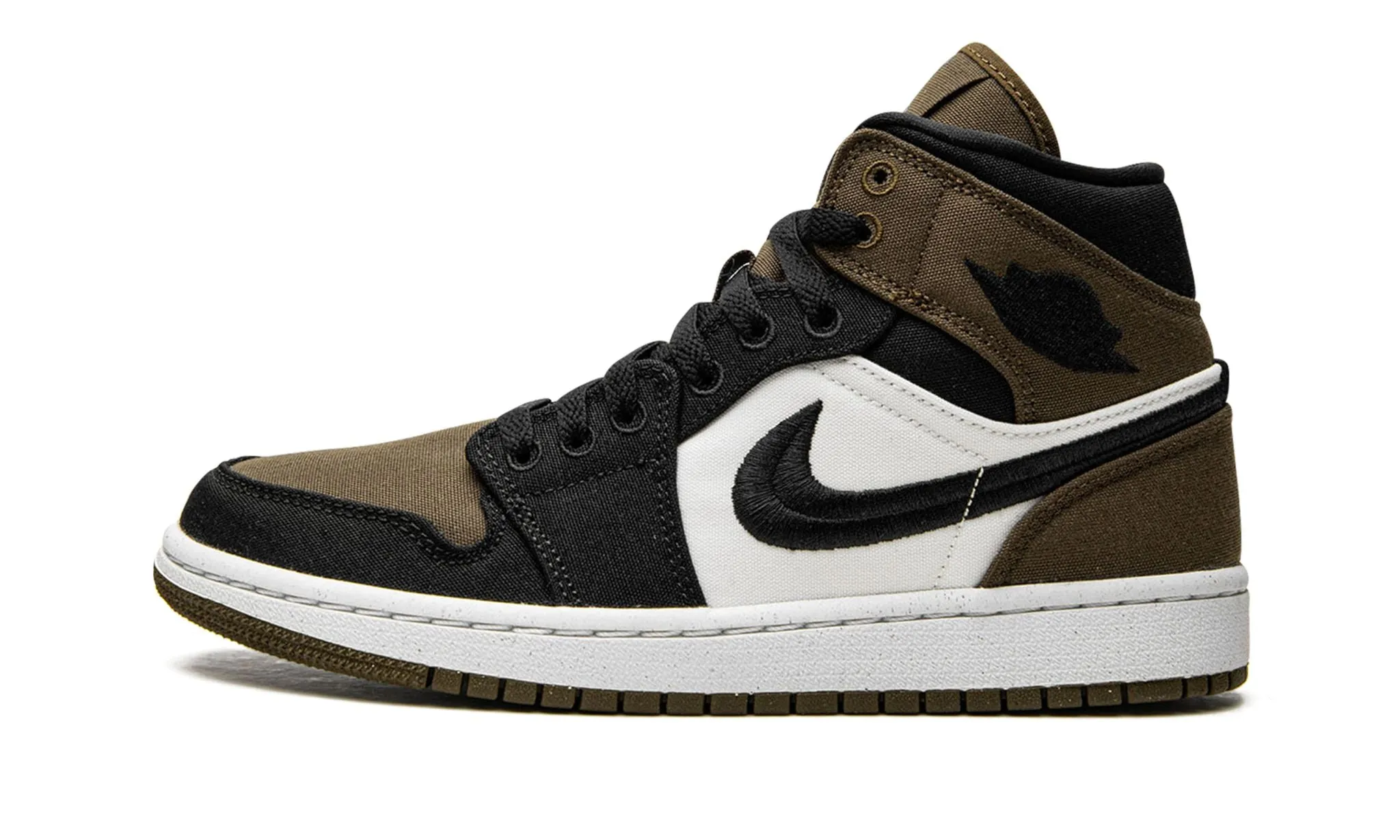 Wmns Air Jordan 1 Mid SE Olive Toe Stream Step Comfortable Heel