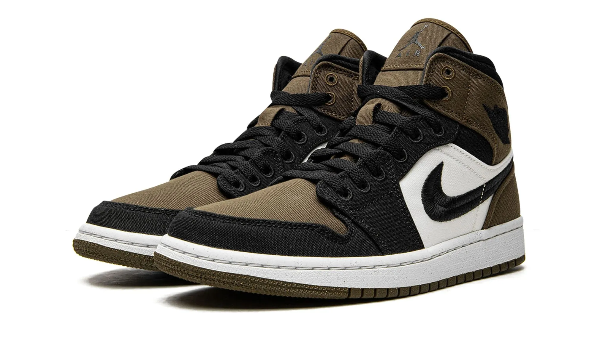 Wmns Air Jordan 1 Mid SE Olive Toe Chill Look