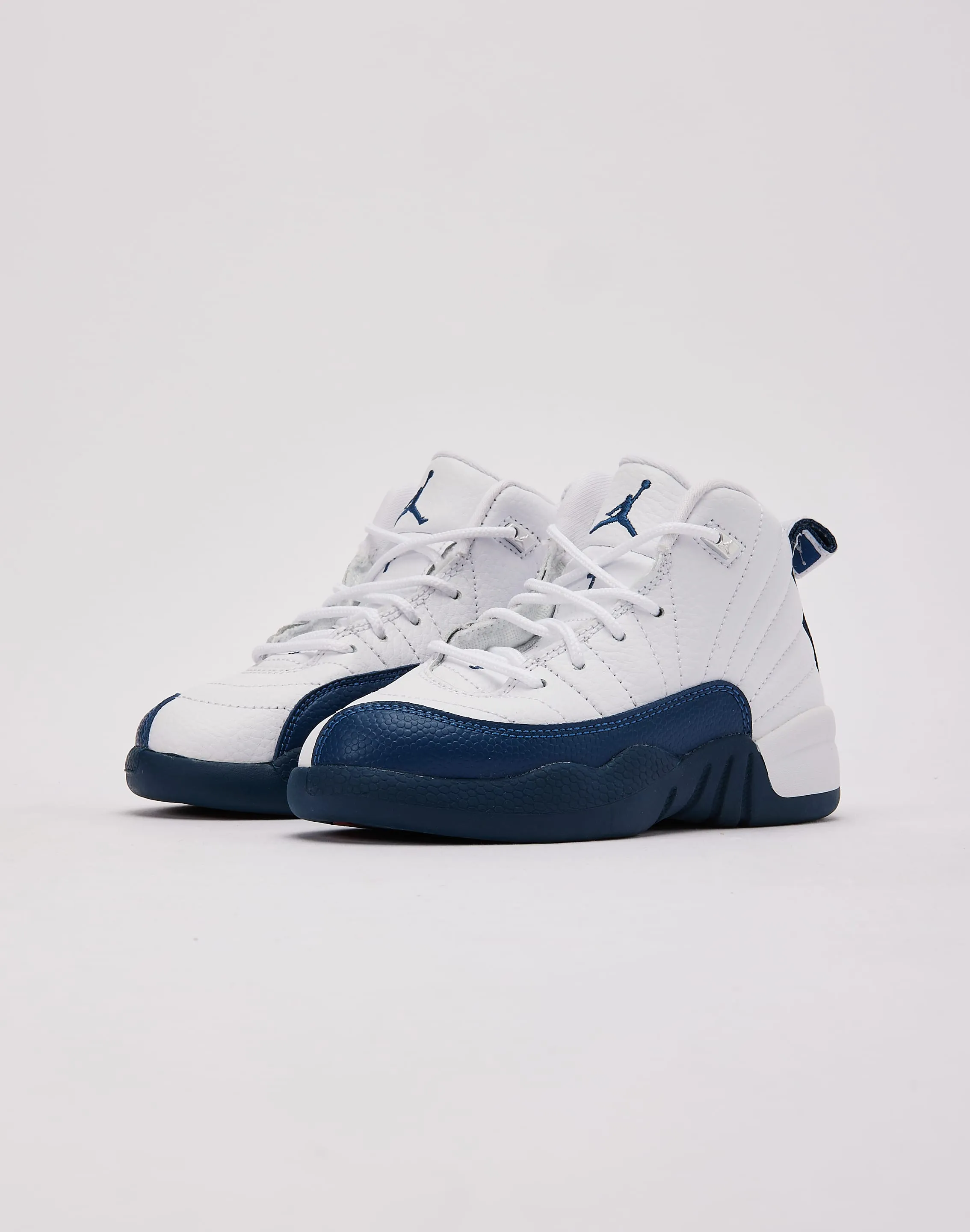 Jordan Air Jordan 12 Retro 'French Blue and White' Pre-School Fiber Mix Dark Edge