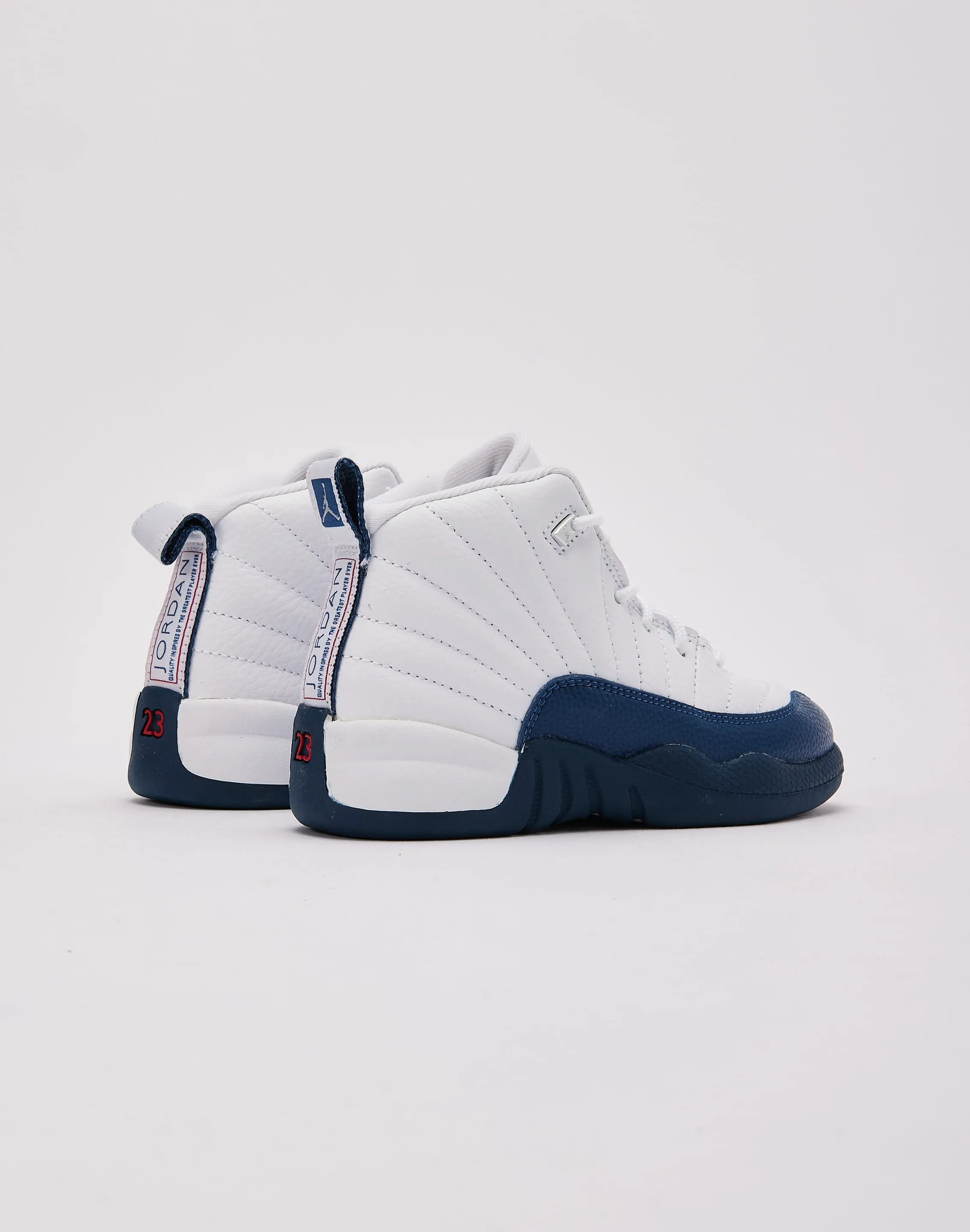 Cold Safe Shine Silver Jordan Air Jordan 12 Retro 'French Blue and White' Pre-School