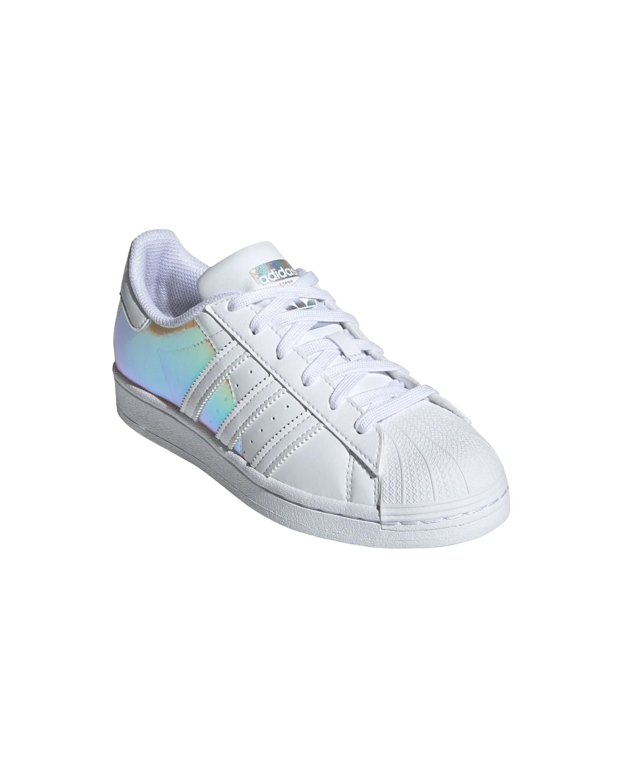 Adidas Superstar J White Glitter Calm Grey