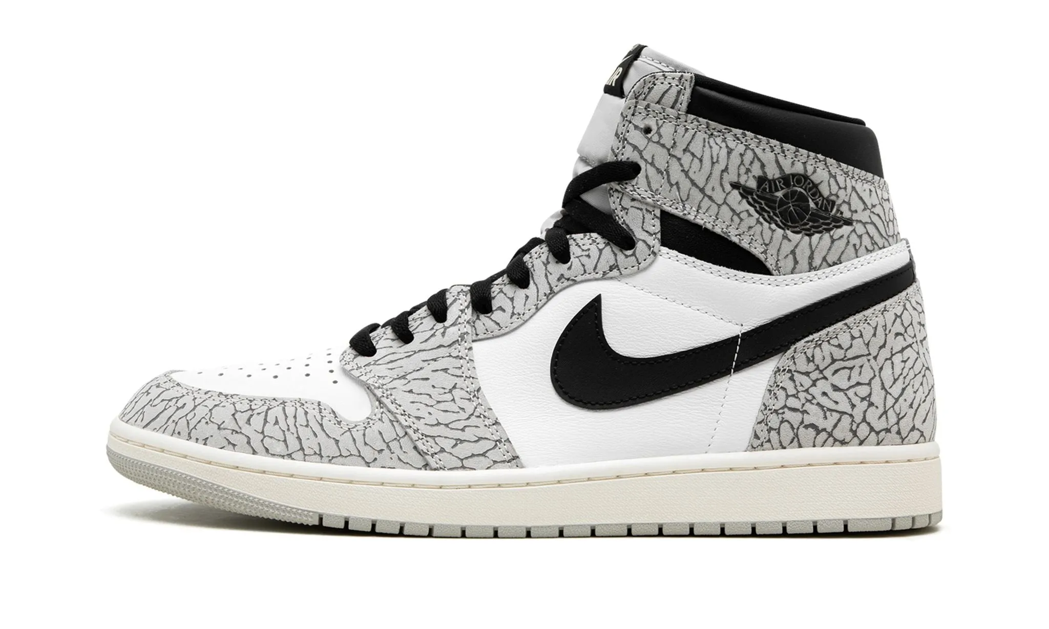 Moisture control Kick Back Air Jordan 1 Retro High White Cement