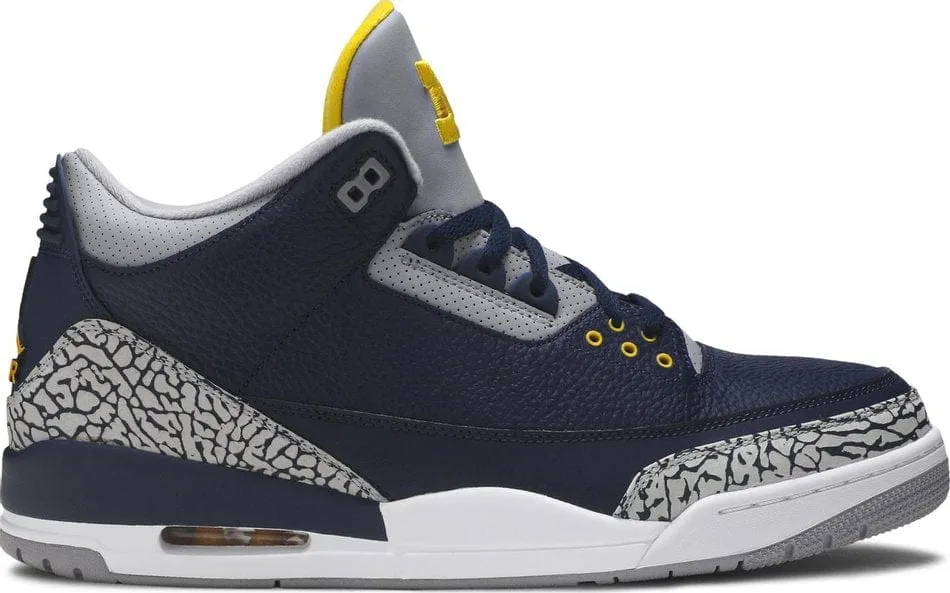 Jordan 3 Retro Michigan PE Seasonless Style Breathable Upper