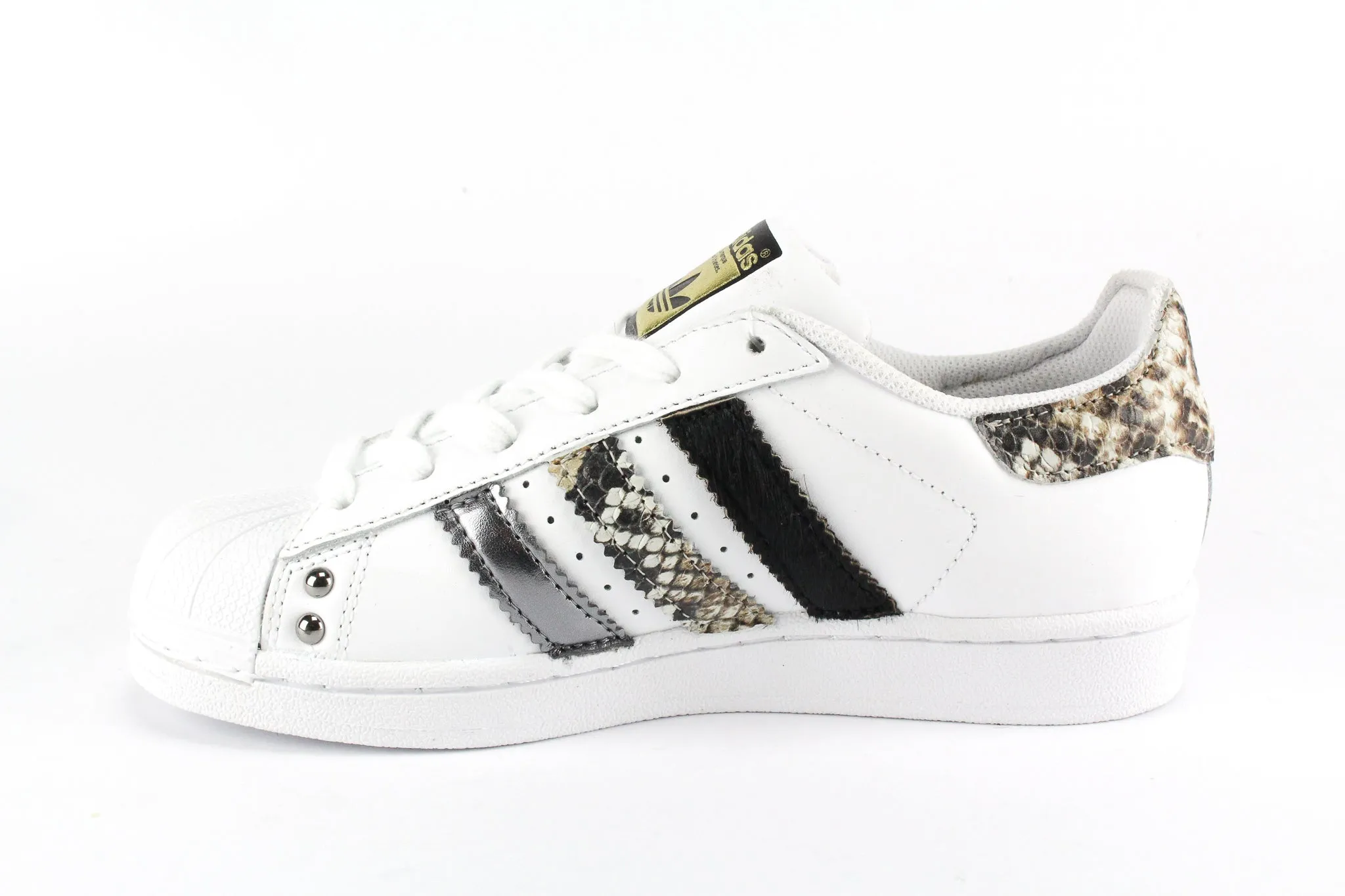 Adidas Superstar Pitone Cavallino Nero & Borchie Bare Wear Open Fit