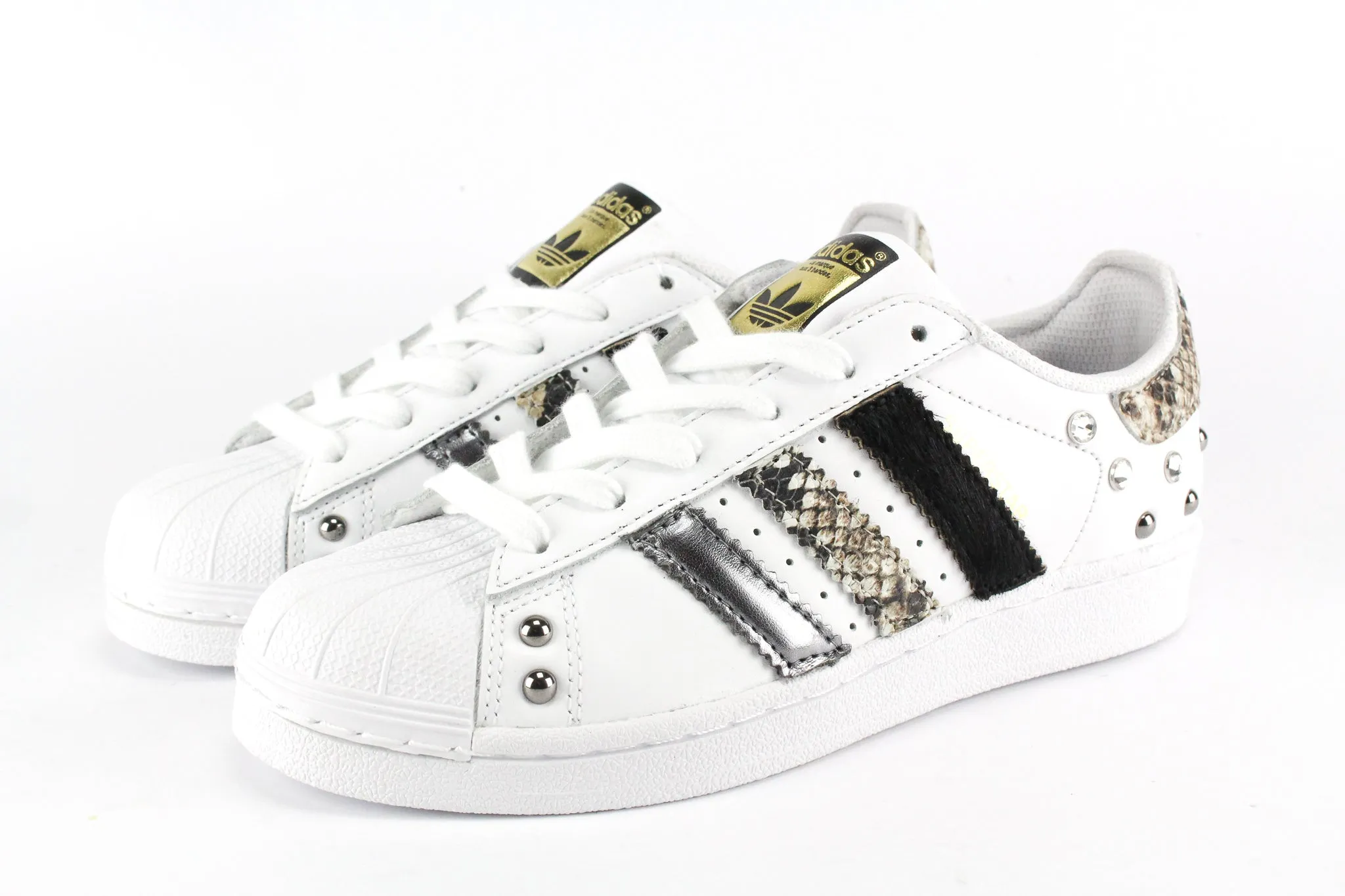 Adidas Superstar Pitone Cavallino Nero & Borchie Fast Walk Stacked Heel