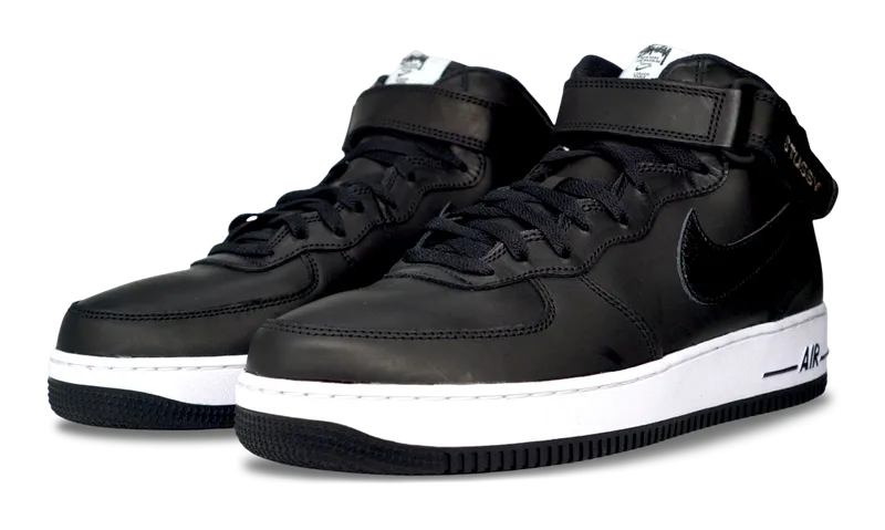 Relaxed Look Walk Gear nike Air Force 1 Mid x Stussy Black Snakeskin 2022 (DJ7840-001) Size 5-14