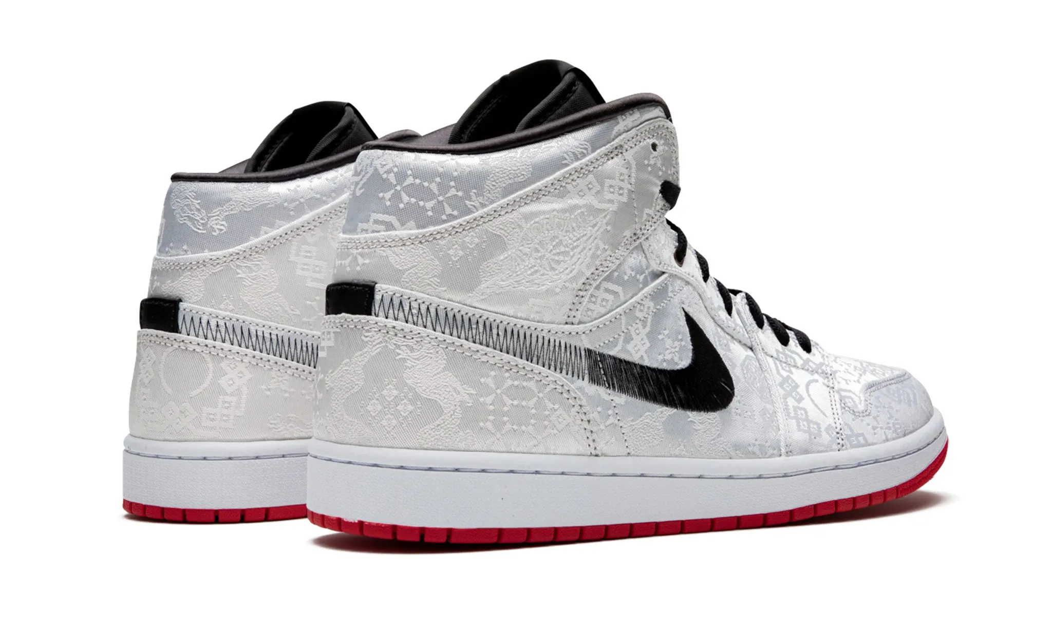 Embroidered design City Stride Air Jordan 1 Mid Fearless Edison Chen Clot Silk