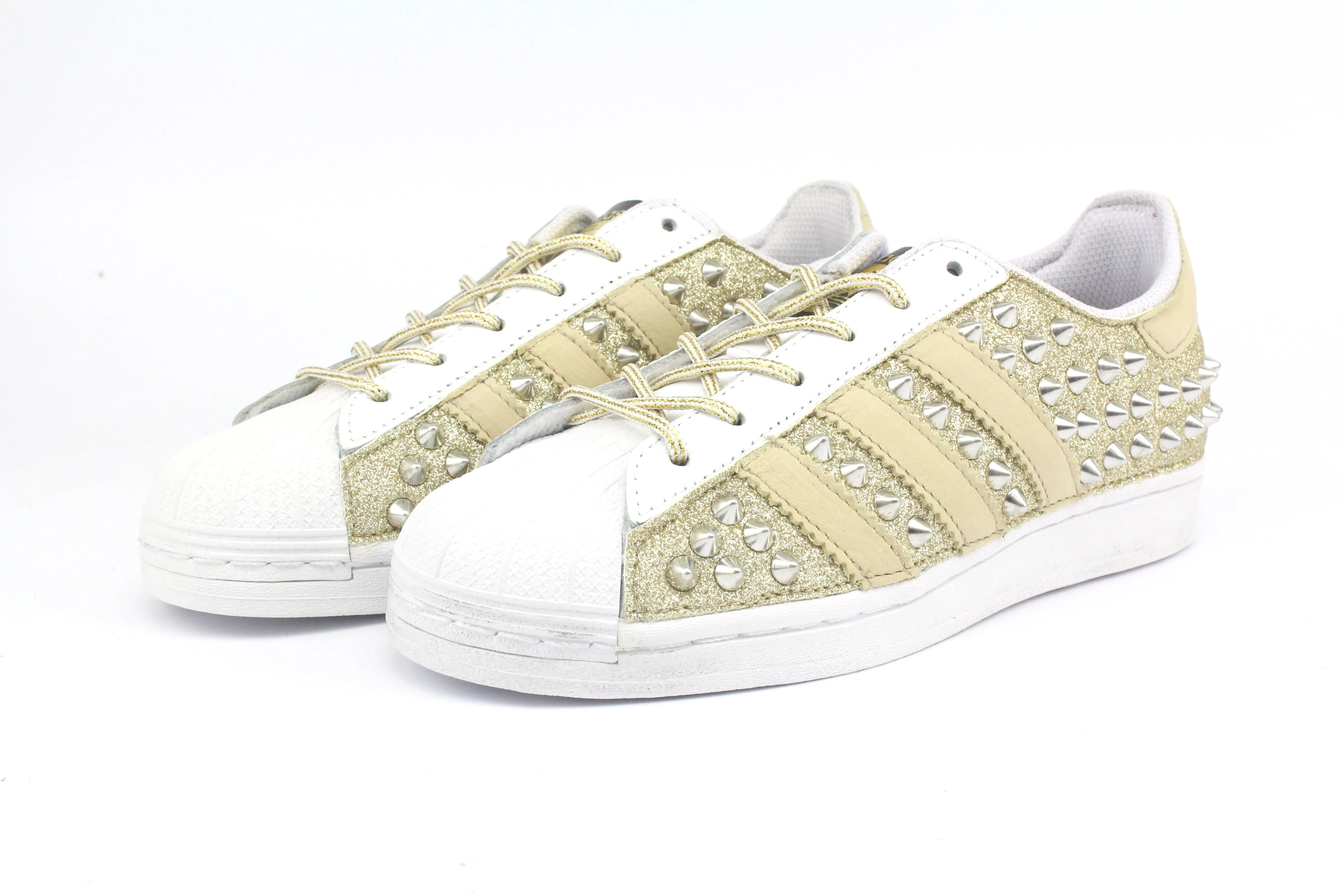 Adidas Superstar Glitter Crema & borchie Evening Stroll