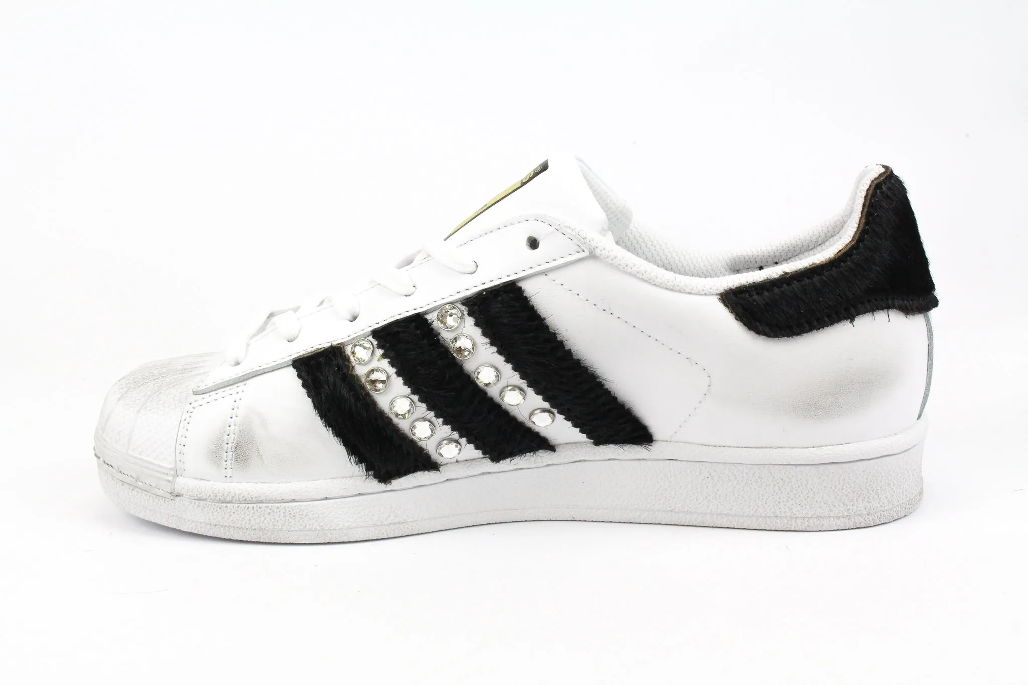 Street Fashioned Adidas Superstar Cavallino Nero & Strass