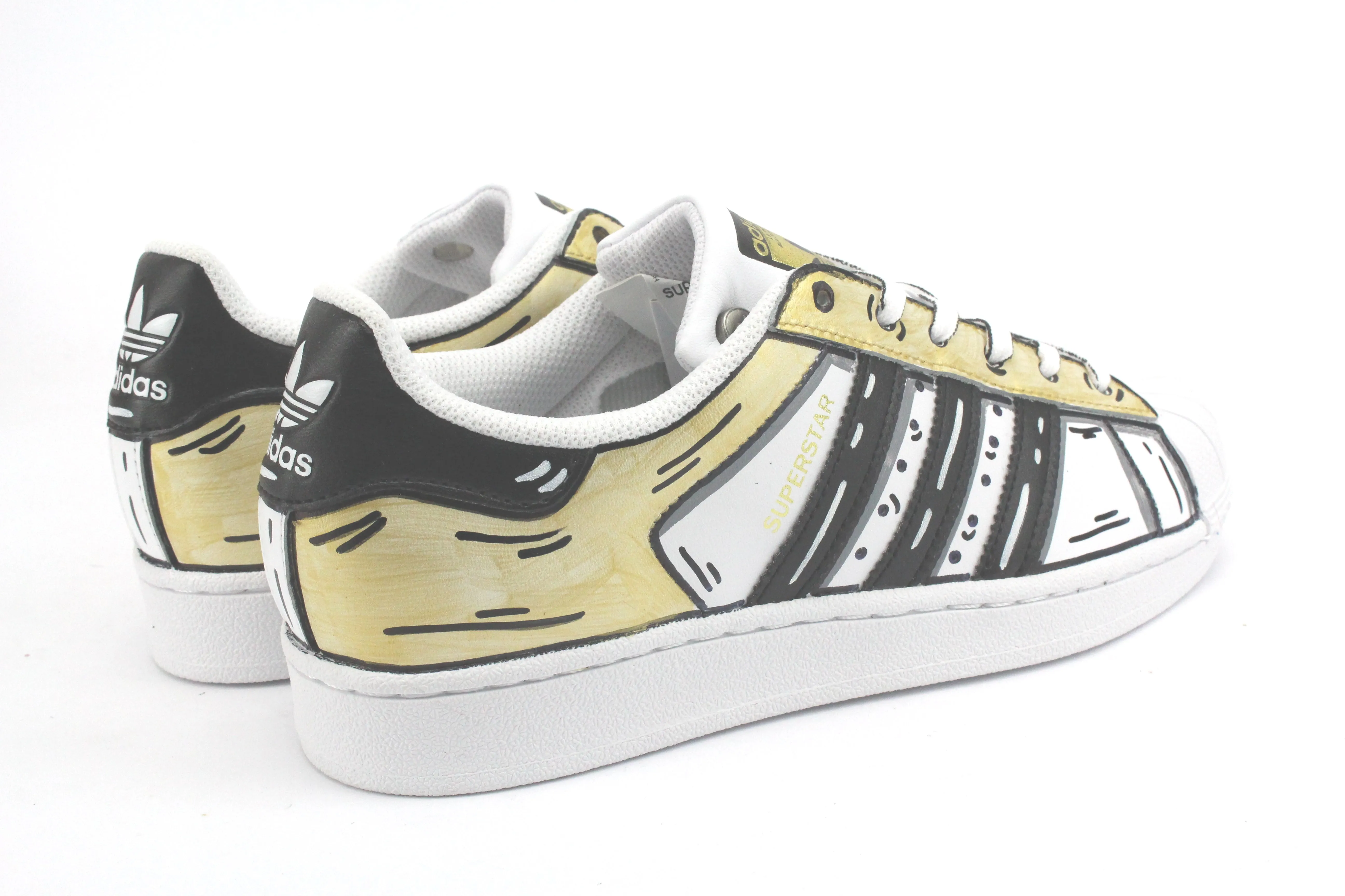 Adidas Superstar Cartoon Gold e lacci cartoon Trip Pic