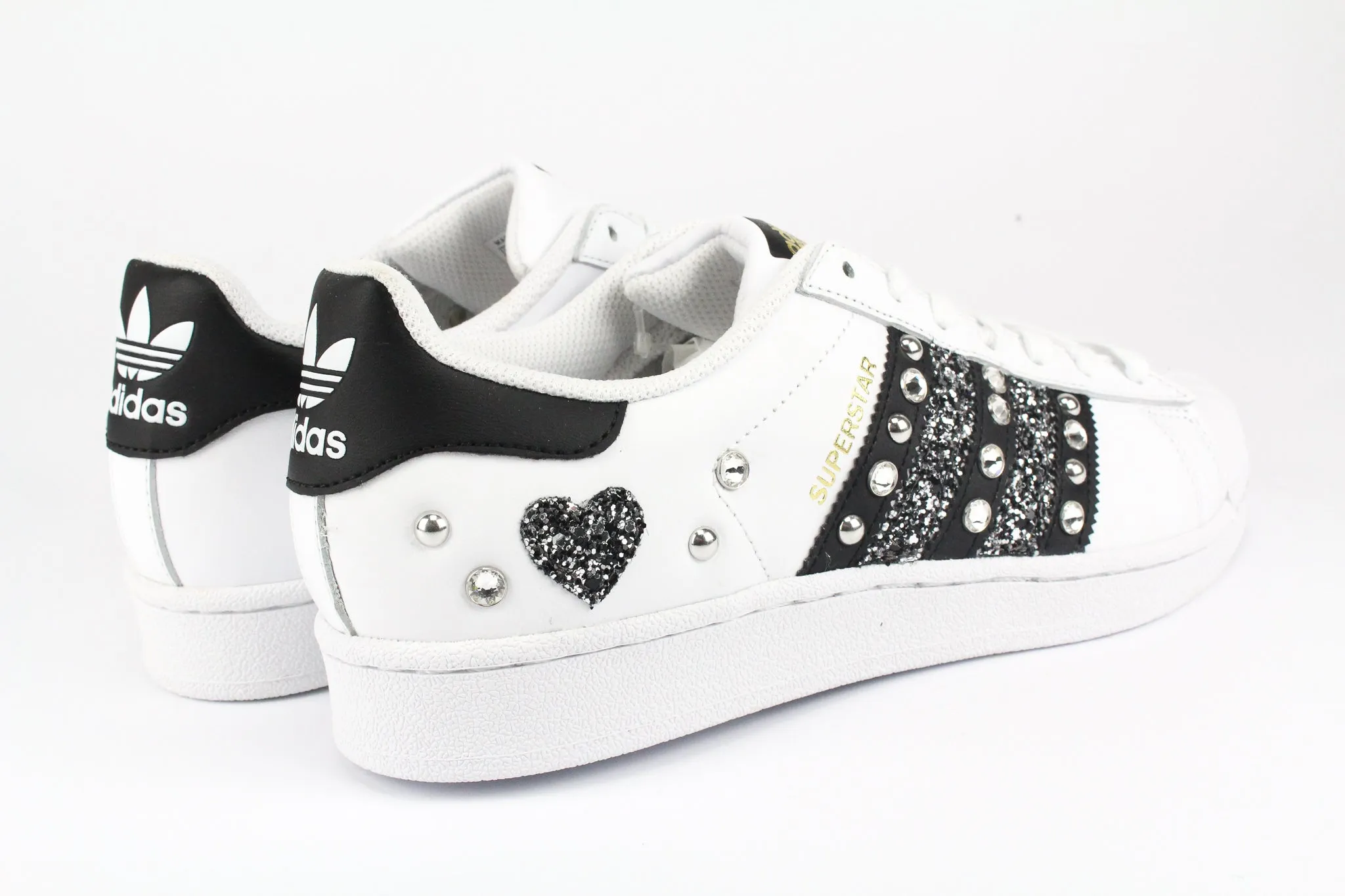 Mid Top Clean Lines Adidas Superstar Strass Cuore Glitter