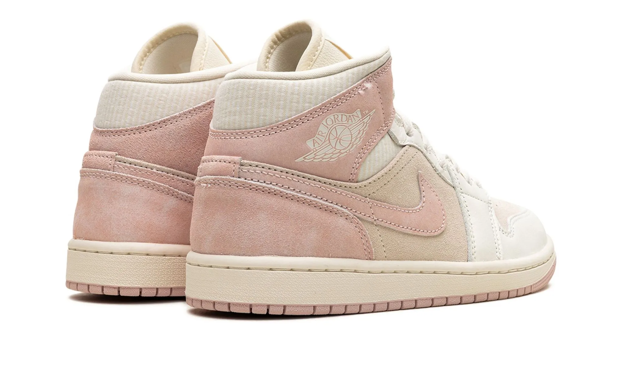Wmns Air Jordan 1 Mid SE 'Seersucker' Outing Shoes Cold Proof