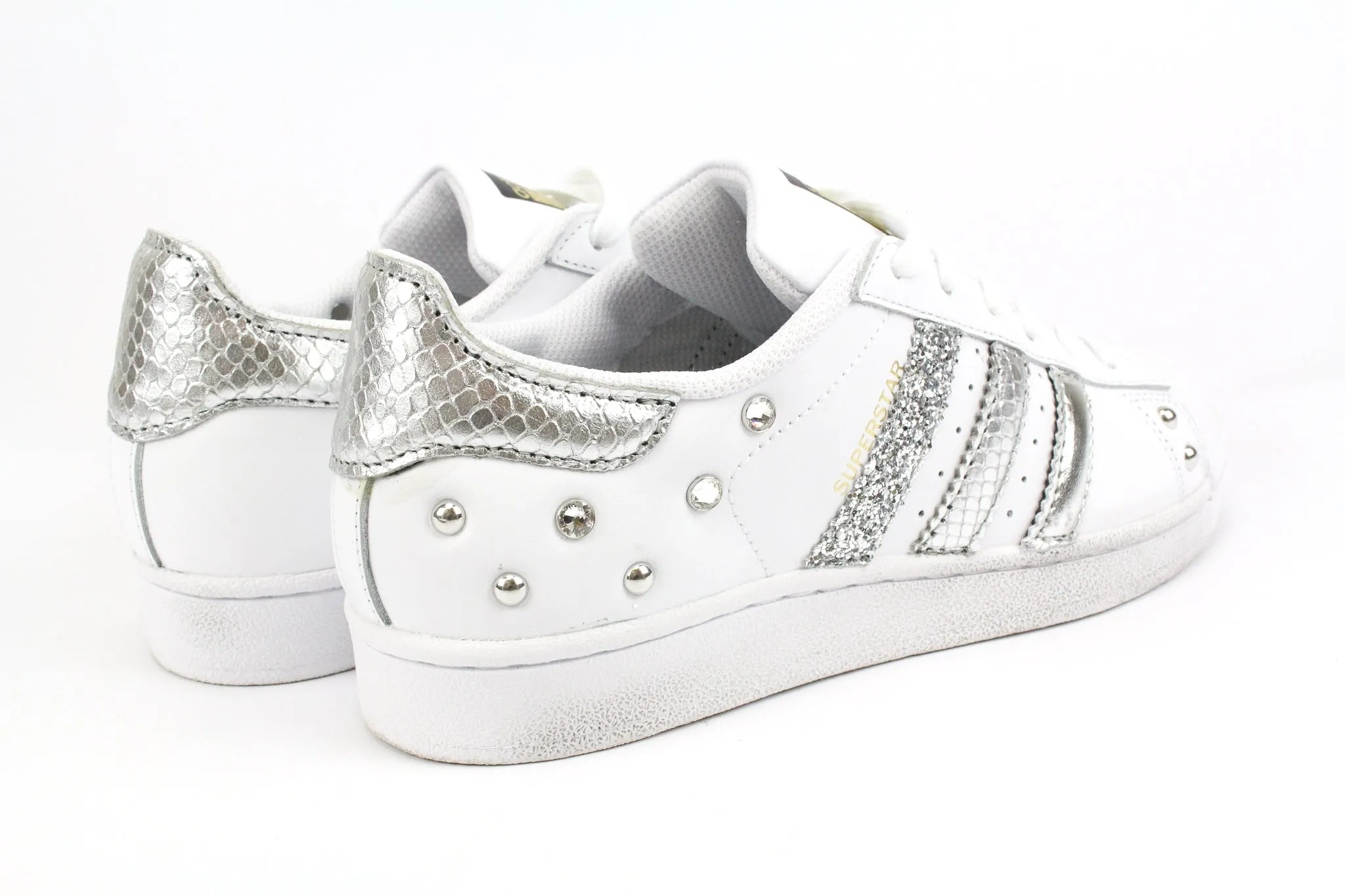 Adidas Superstar Pitone Laminato Silver Glitter & Strass Warm Fit Urban Dailywear