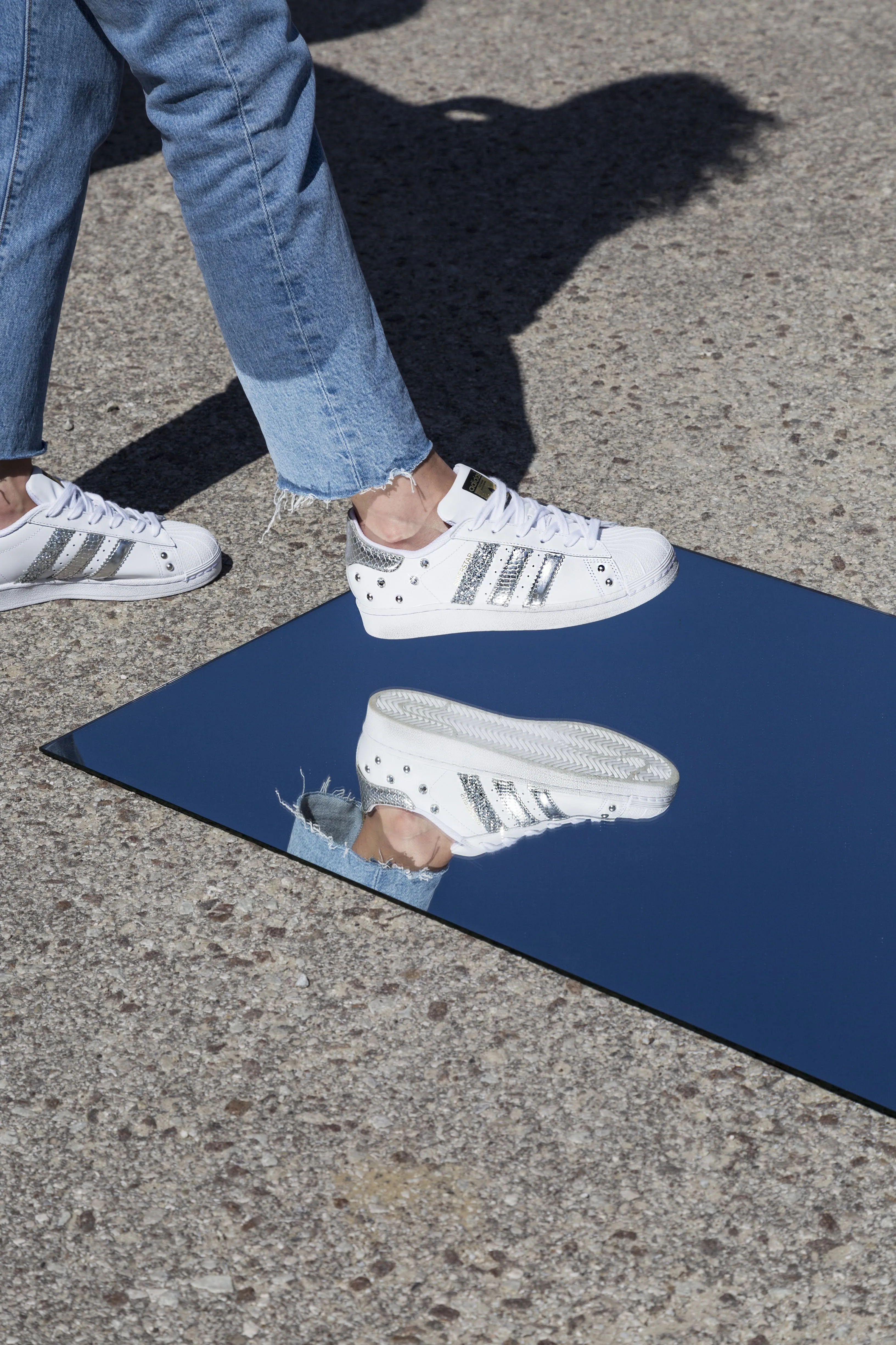 Happy Steps Neutral palette Adidas Superstar Pitone Laminato Silver Glitter & Strass