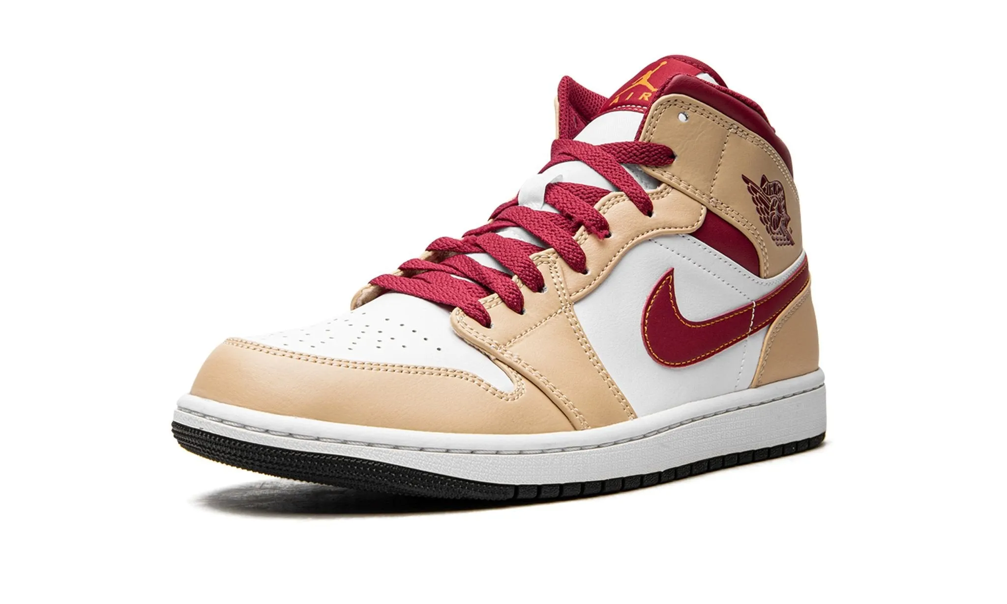 Every Foot Air Jordan 1 Mid Light Curry Cardinal Red