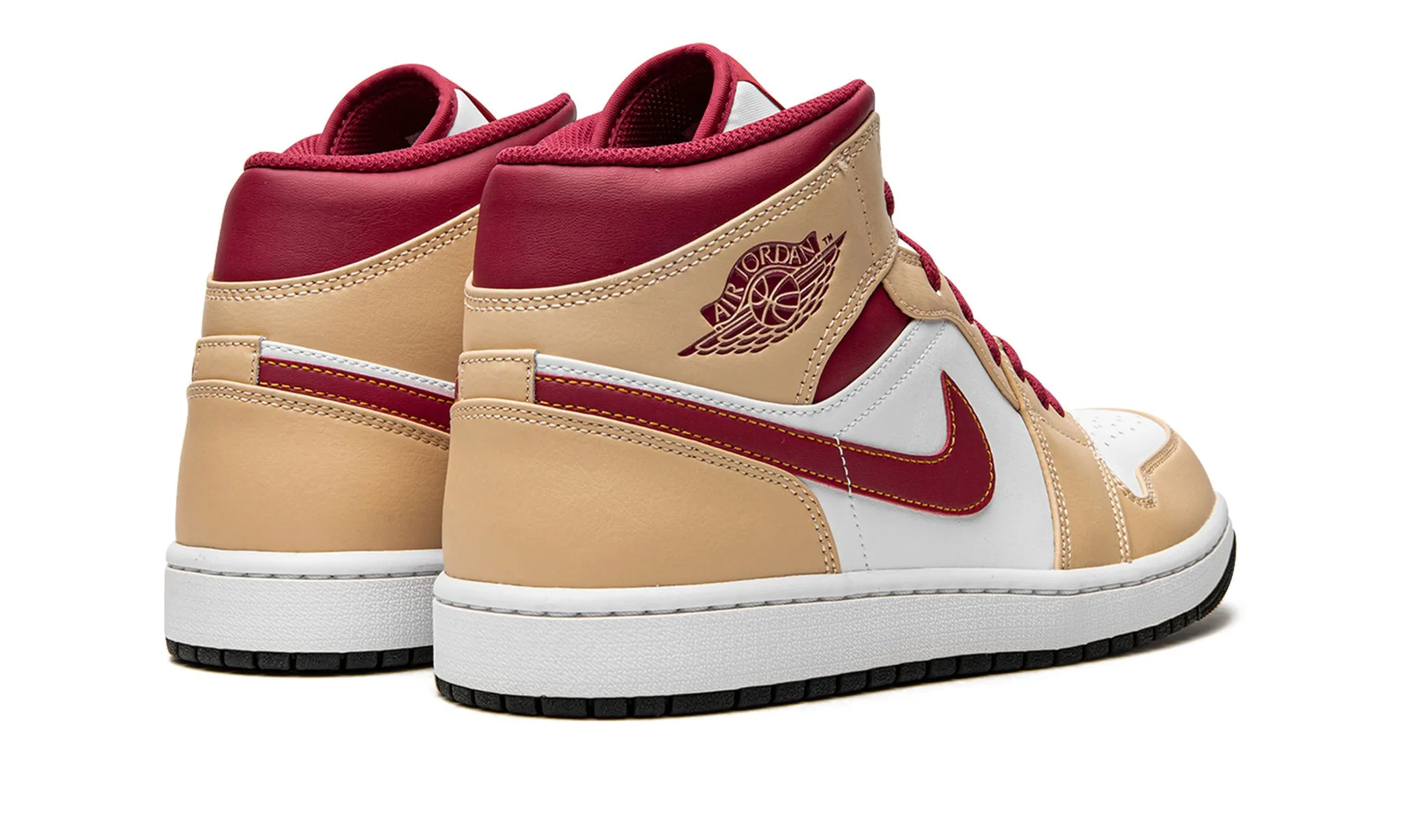 Air Jordan 1 Mid Light Curry Cardinal Red Washable Anti microbial