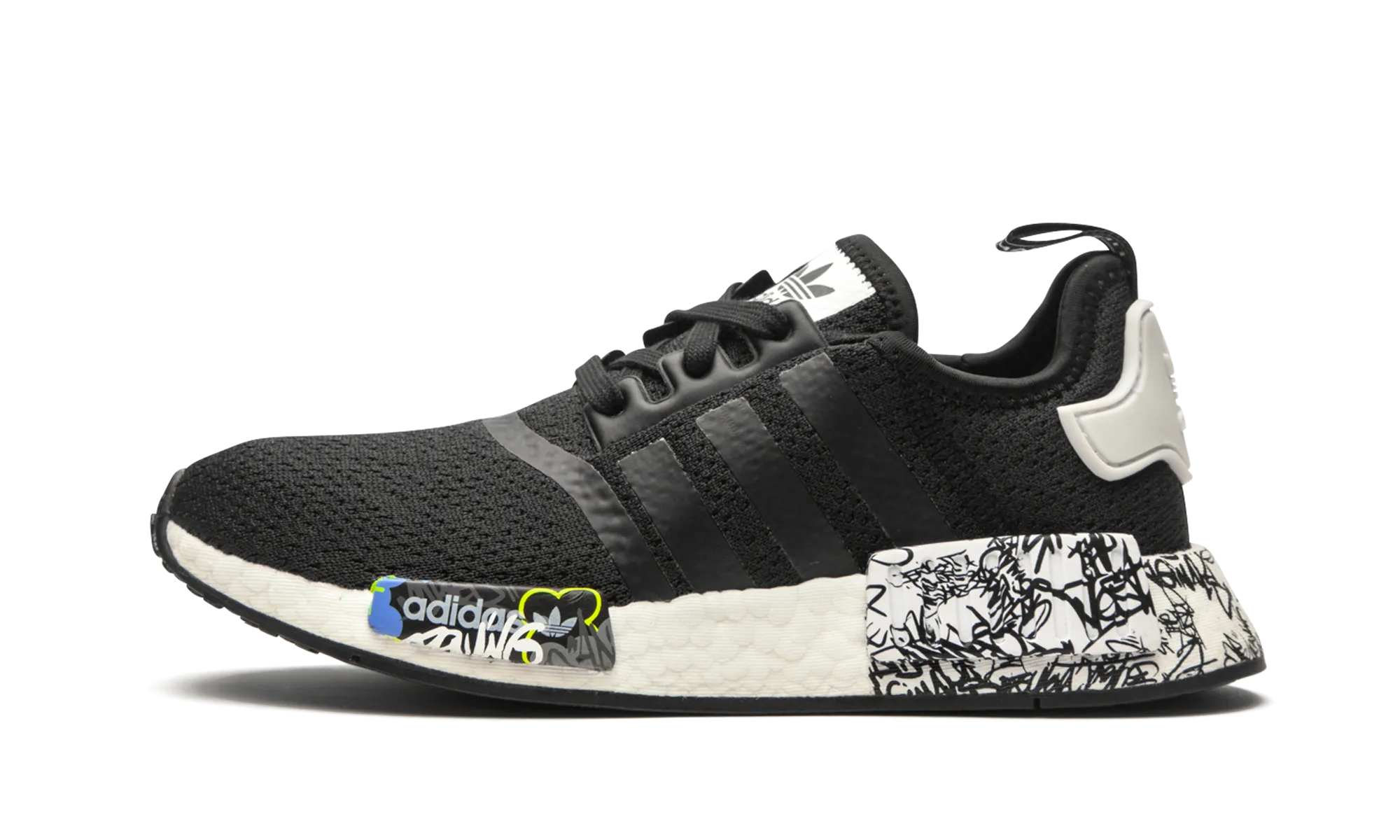 Soft   leather NMD_R1 J "Black Graffiti"