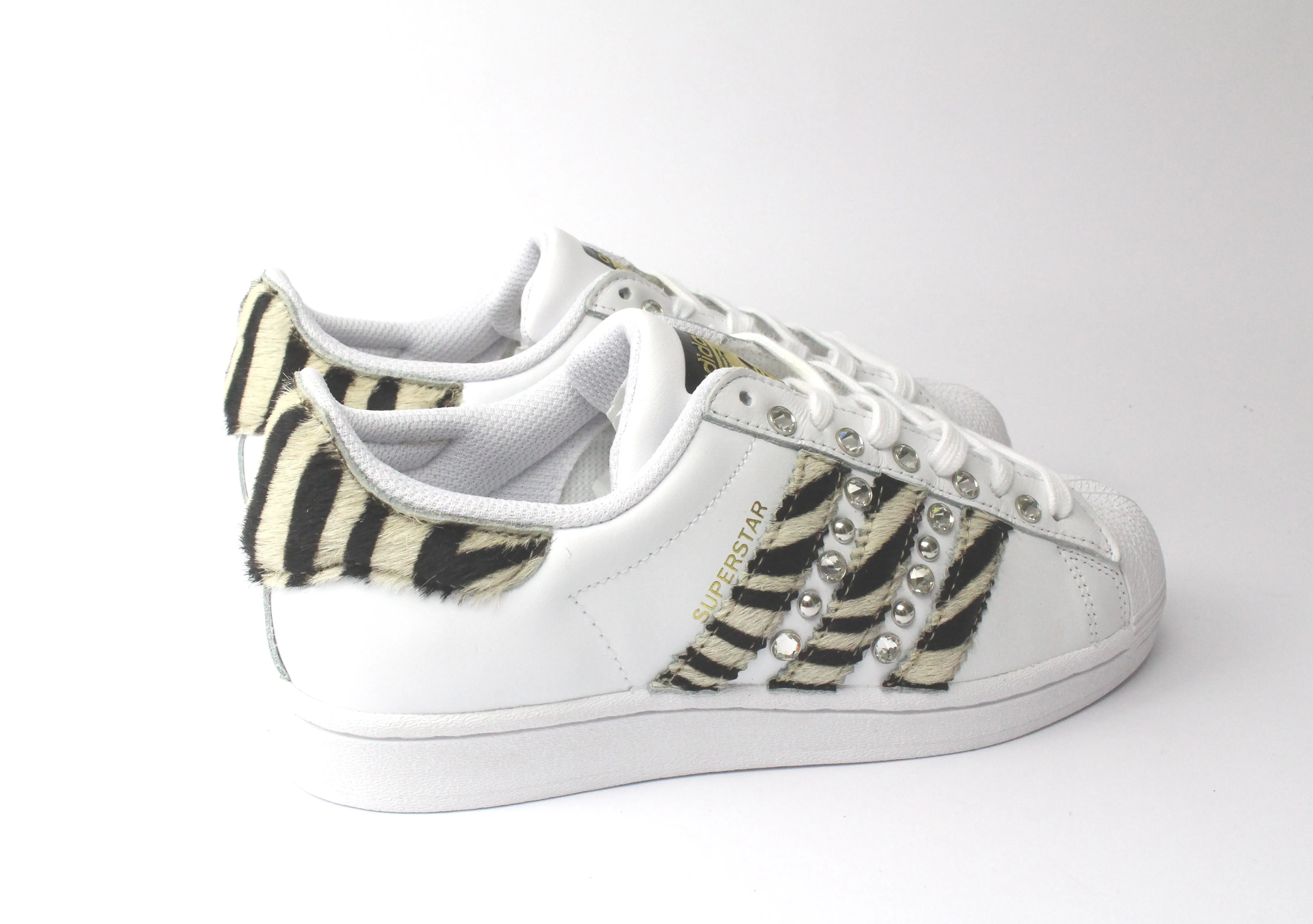 Comfort support Adidas Superstar Zebrate Borchie & Strass