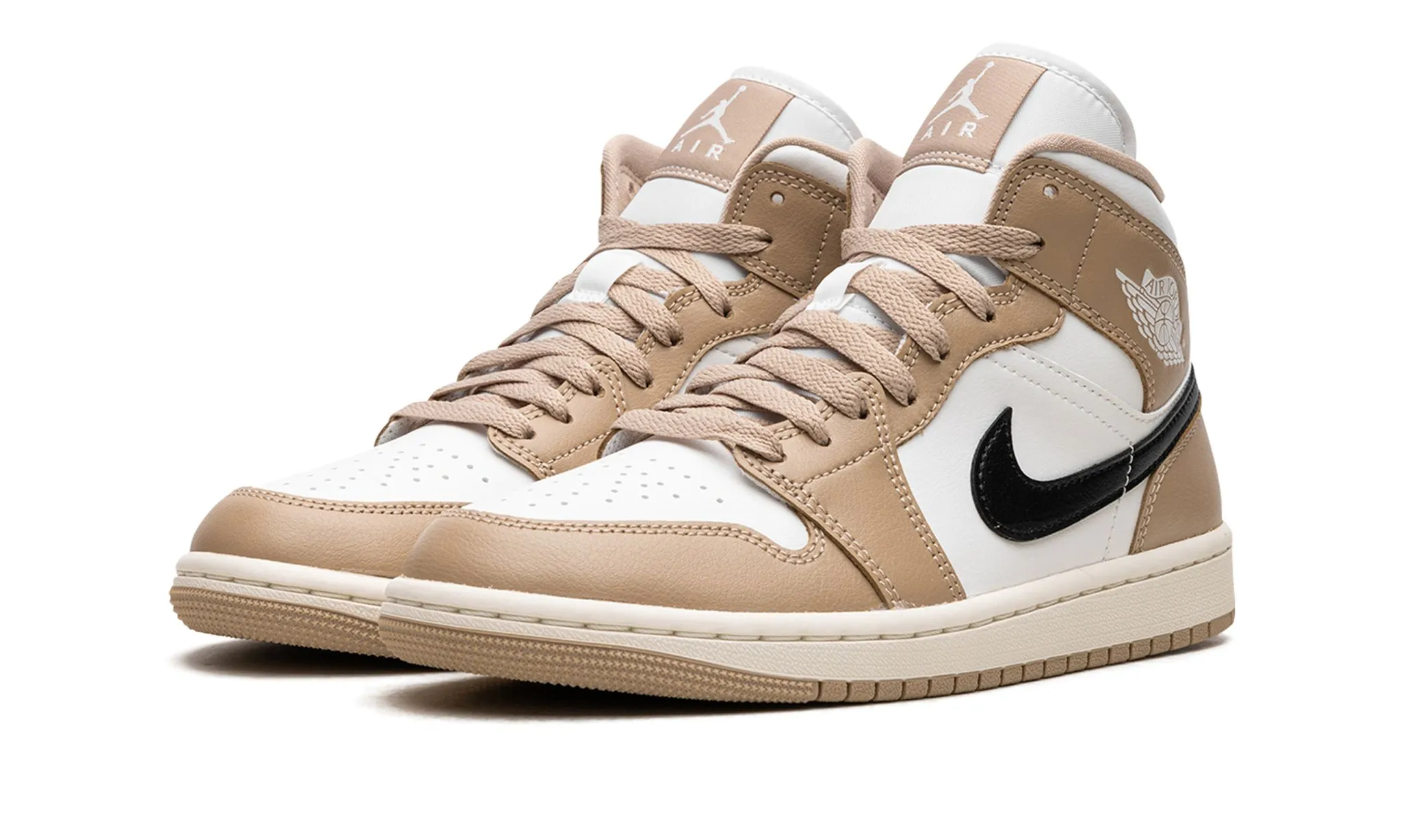 Air Jordan 1 Mid Tan / Black Desert Family Run Smooth Fit