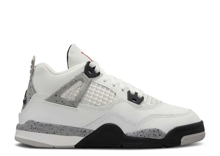 Neutral Colors Durable Sole Air Jordan 4 Retro White Cement (2025) (PS)