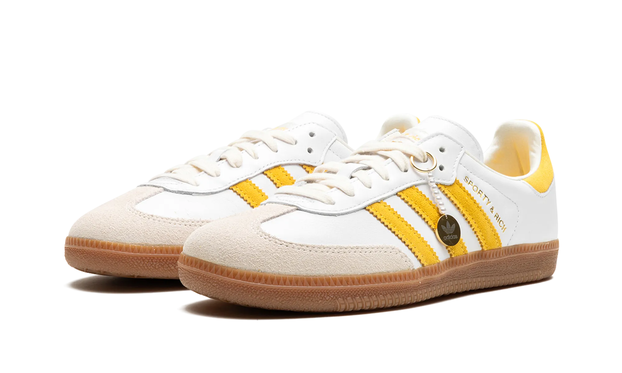 Samba OG "SPORTY & RICH - White Bold Gold" Travel Pair Fashionable Style