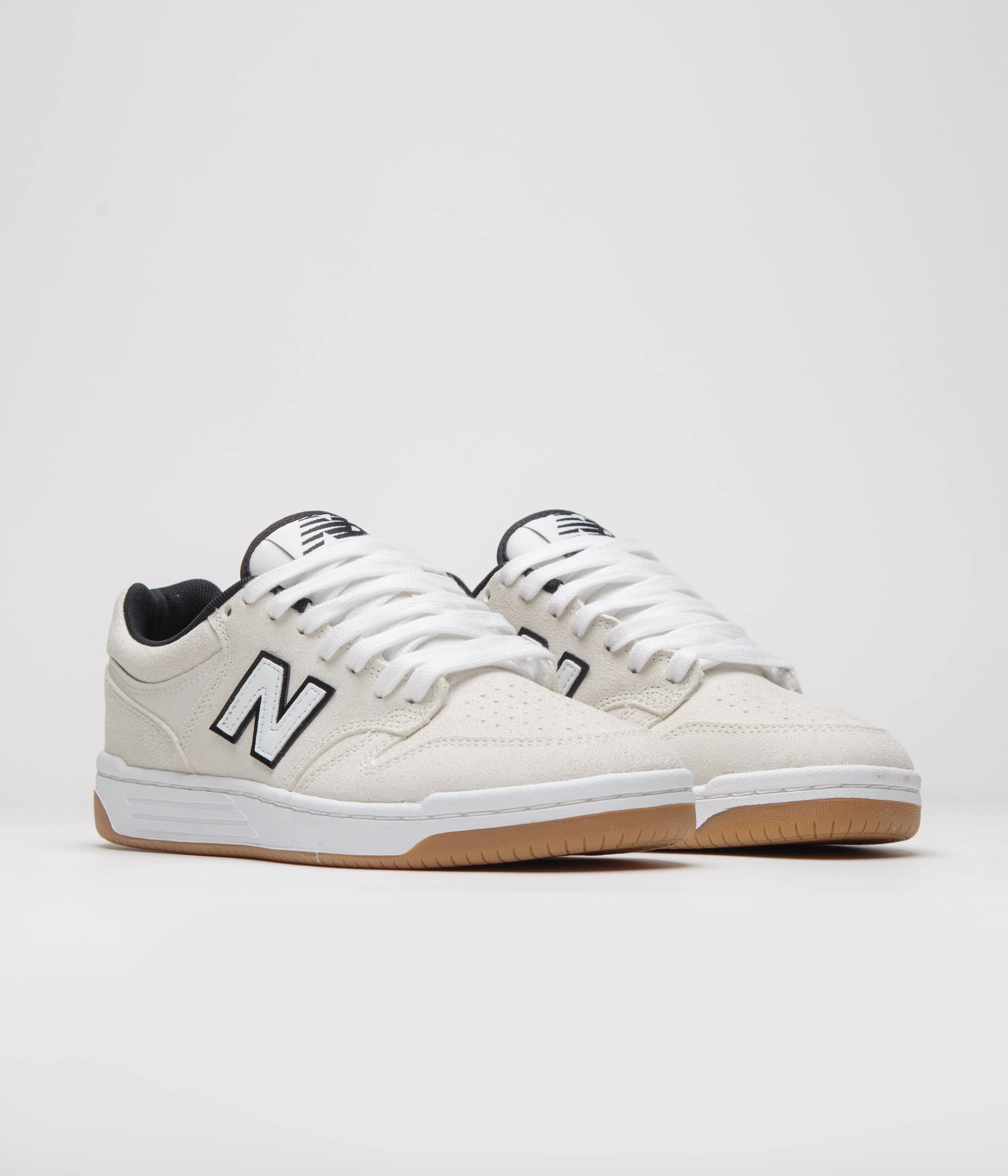 New Balance Numeric 480 Shoes - Cream / White Dual-Strap TPU Stability Zen Step