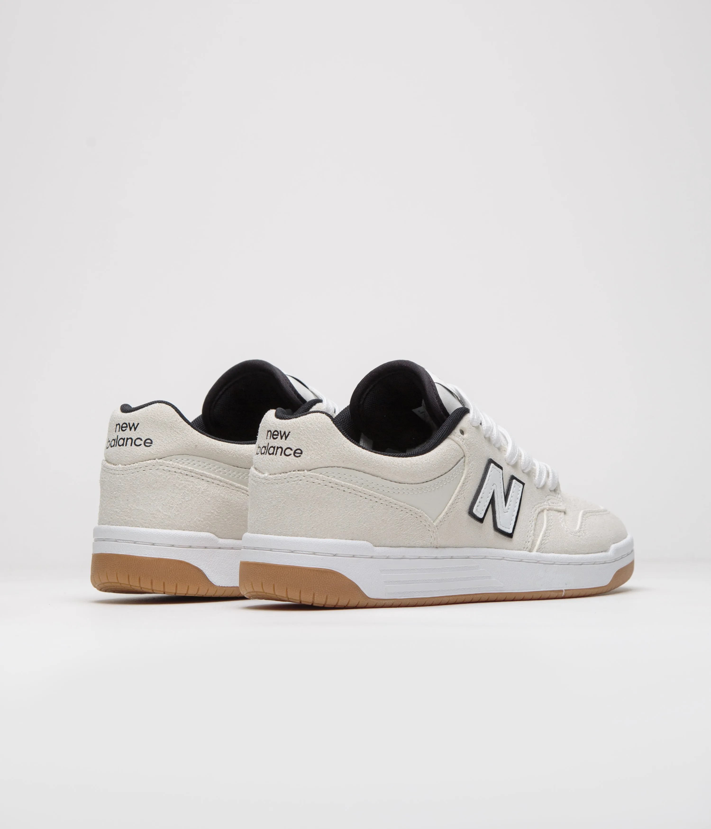Mono Style Climb Strong New Balance Numeric 480 Shoes - Cream / White Dual-Strap