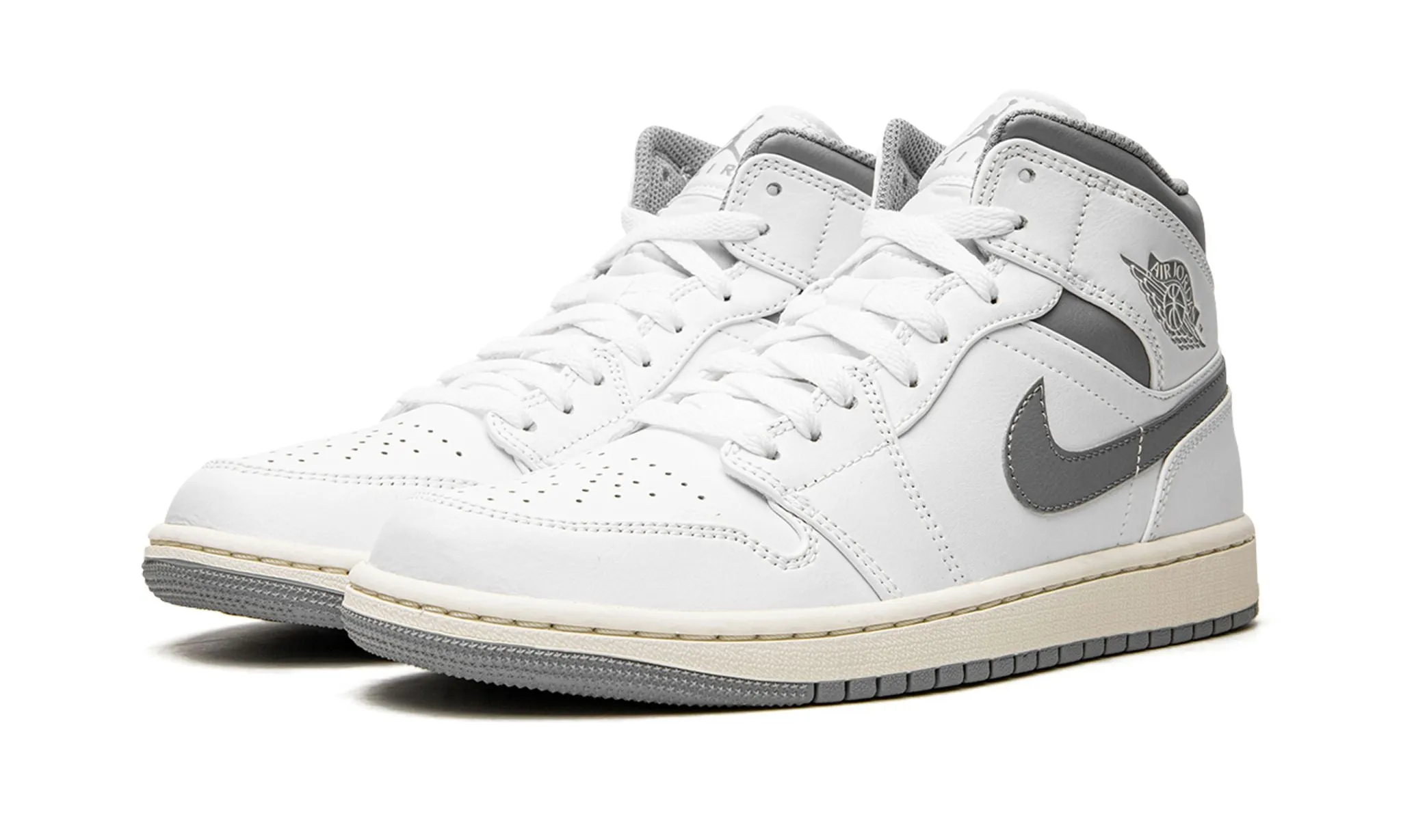 On Feet Motion Friendly Air Jordan 1 Mid Neutral Grey