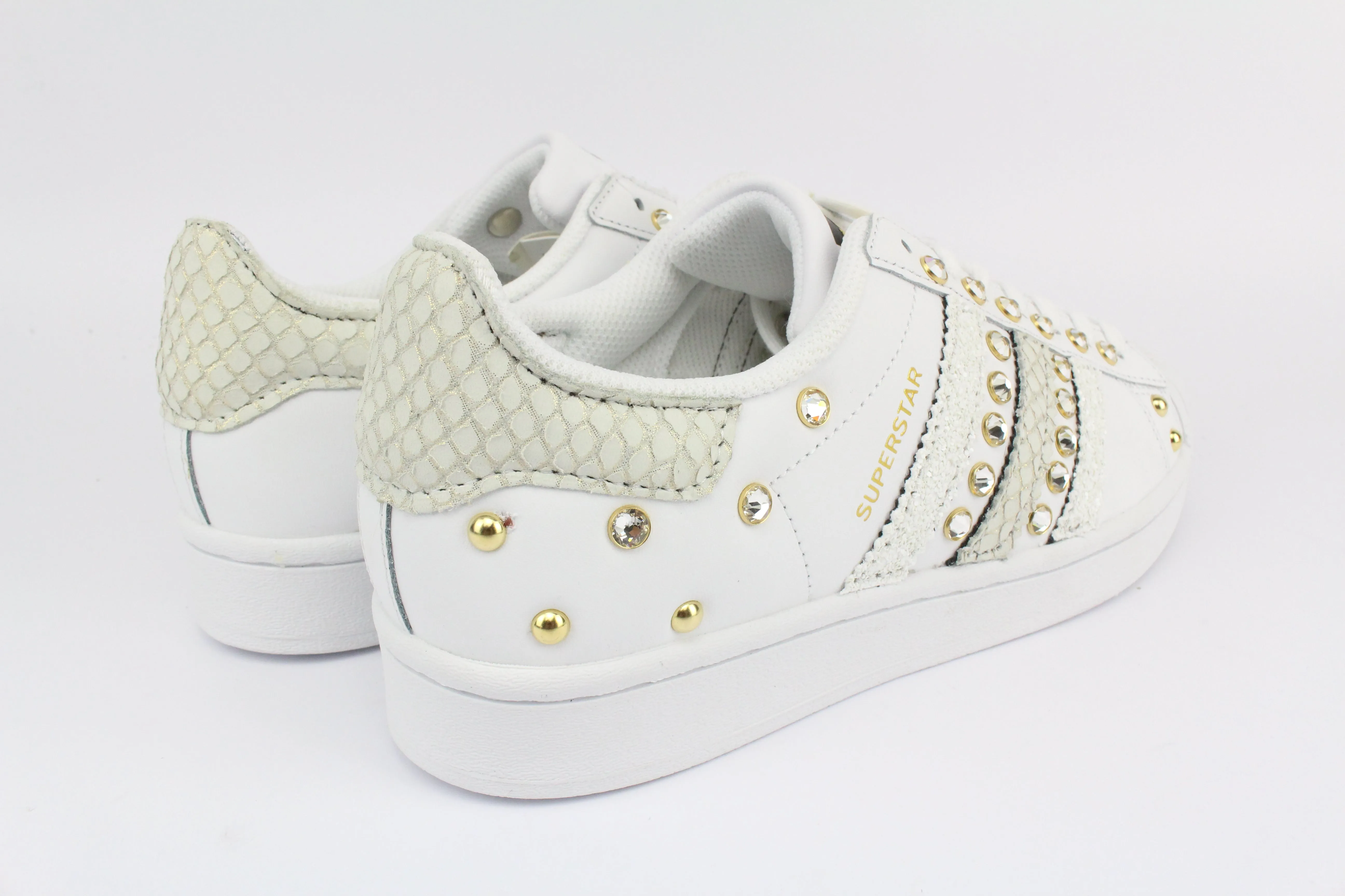Quiet Move Fast Stride Adidas Superstar Pitone White & Strass