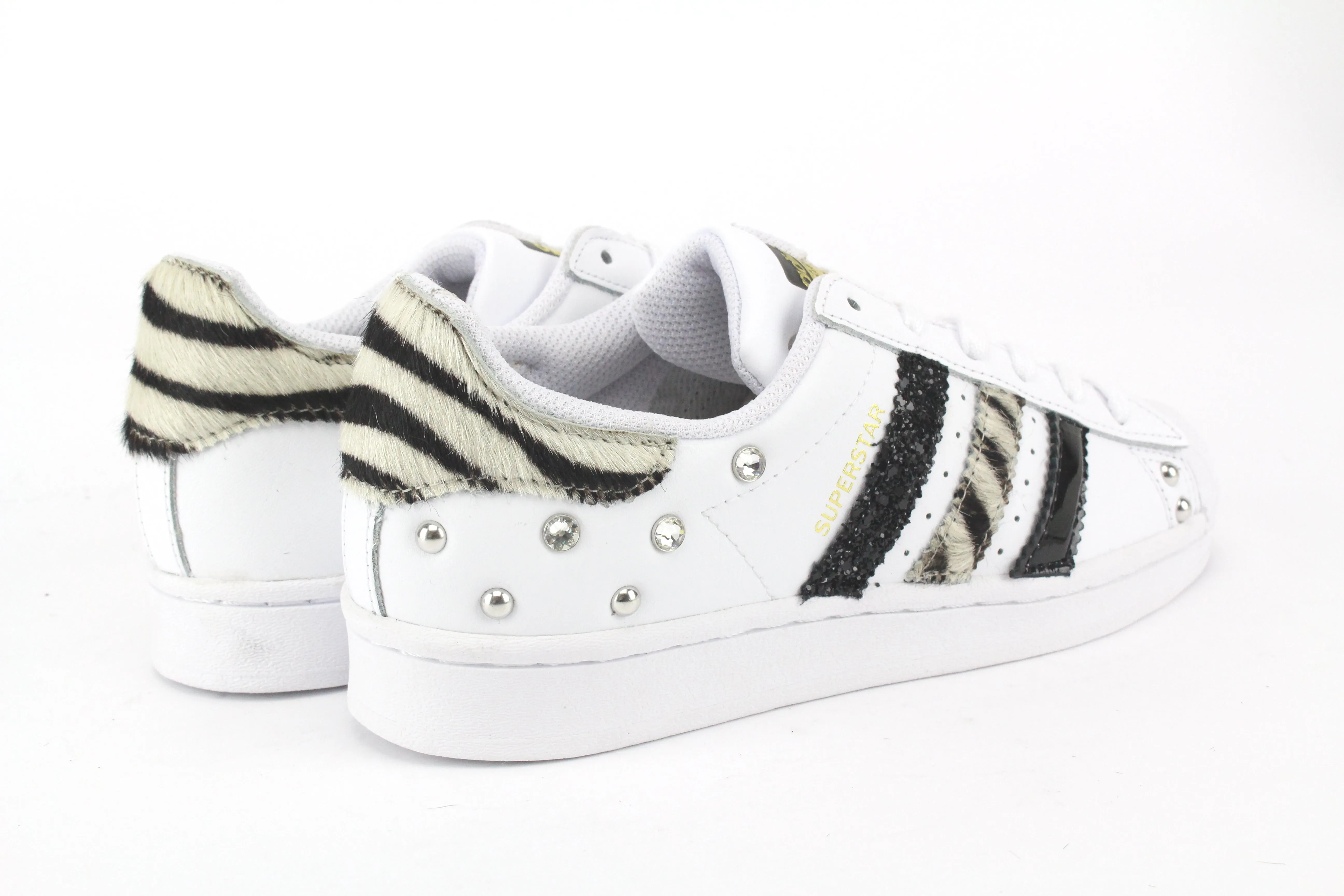 Street Pulse Adidas Superstar Zebrate Strass & vernice Nera