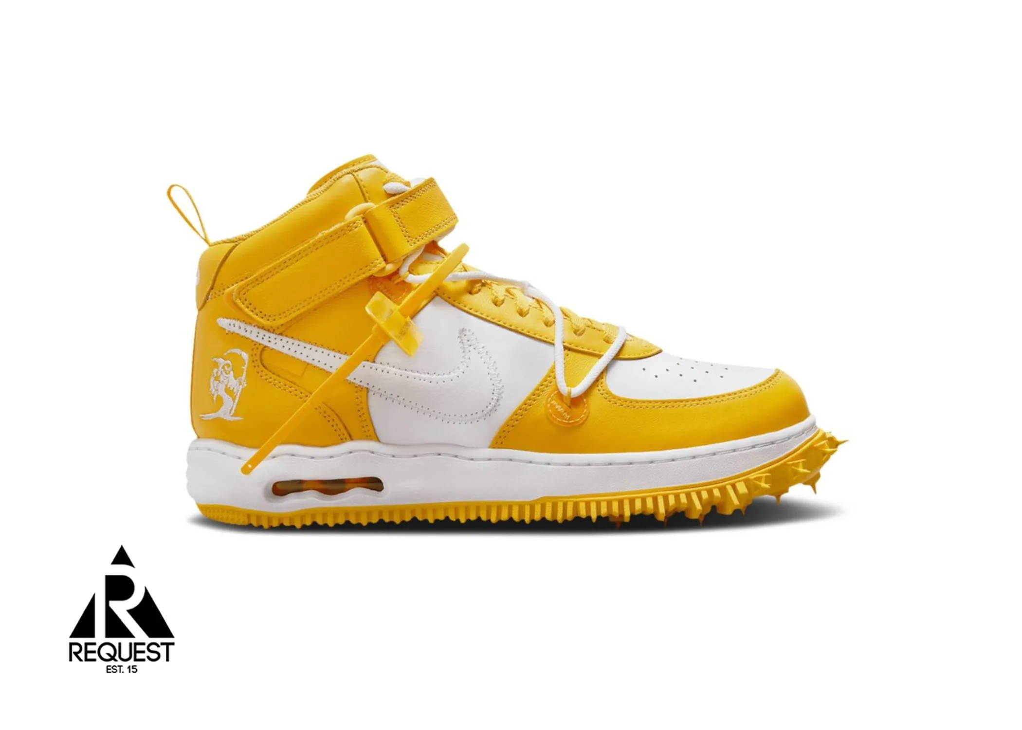 Air Force 1 Mid Off White ??Yellow" Easy Dressing Street Smart