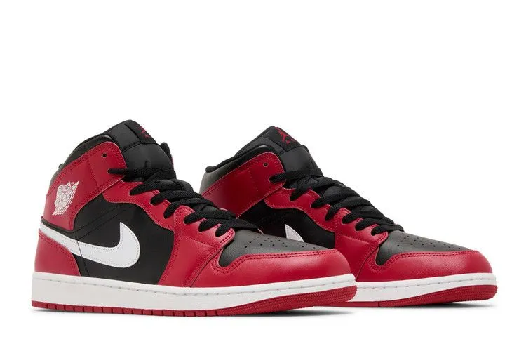 Relaxed Step Effortless Motion Air Jordan 1 Mid 'Gym Red Black White'