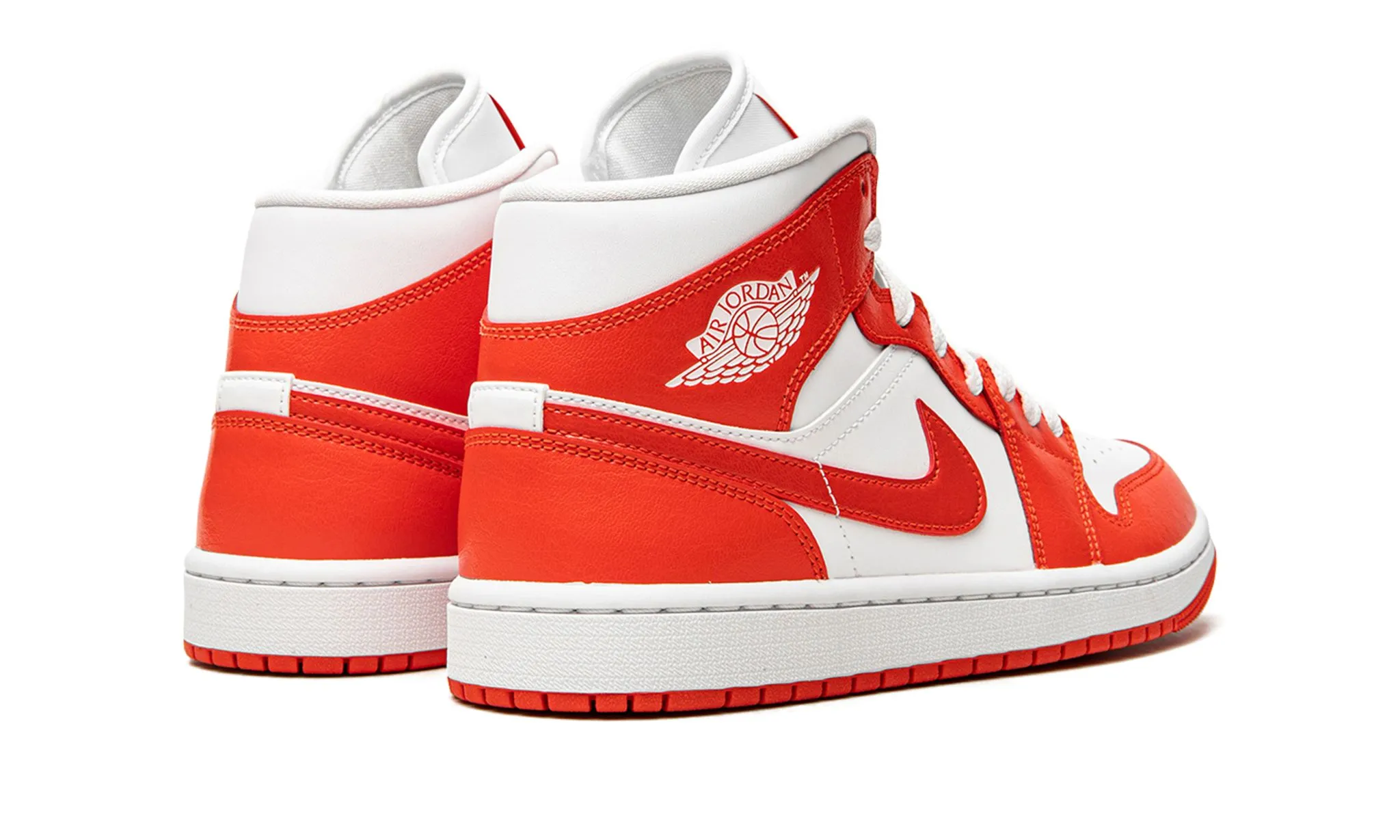 Wmns Air Jordan 1 Mid Habanero Red Non-Slip Cushioning Anti Slip Pattern