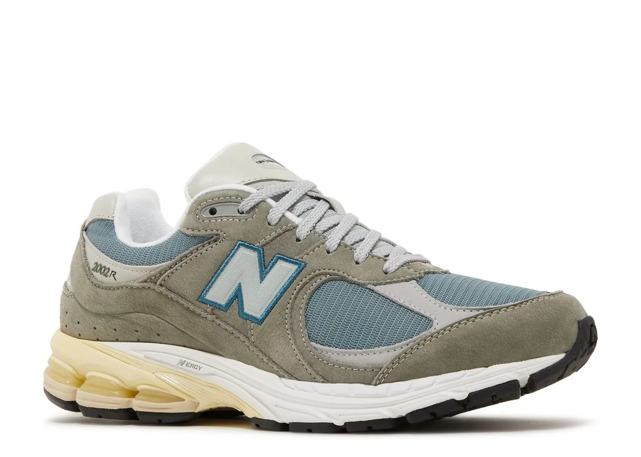 New Balance 2002R Grey Mallard Blue Heel Design