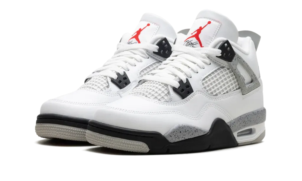 Jordan 4 Retro "White Cement" Grade School (2025) rubber