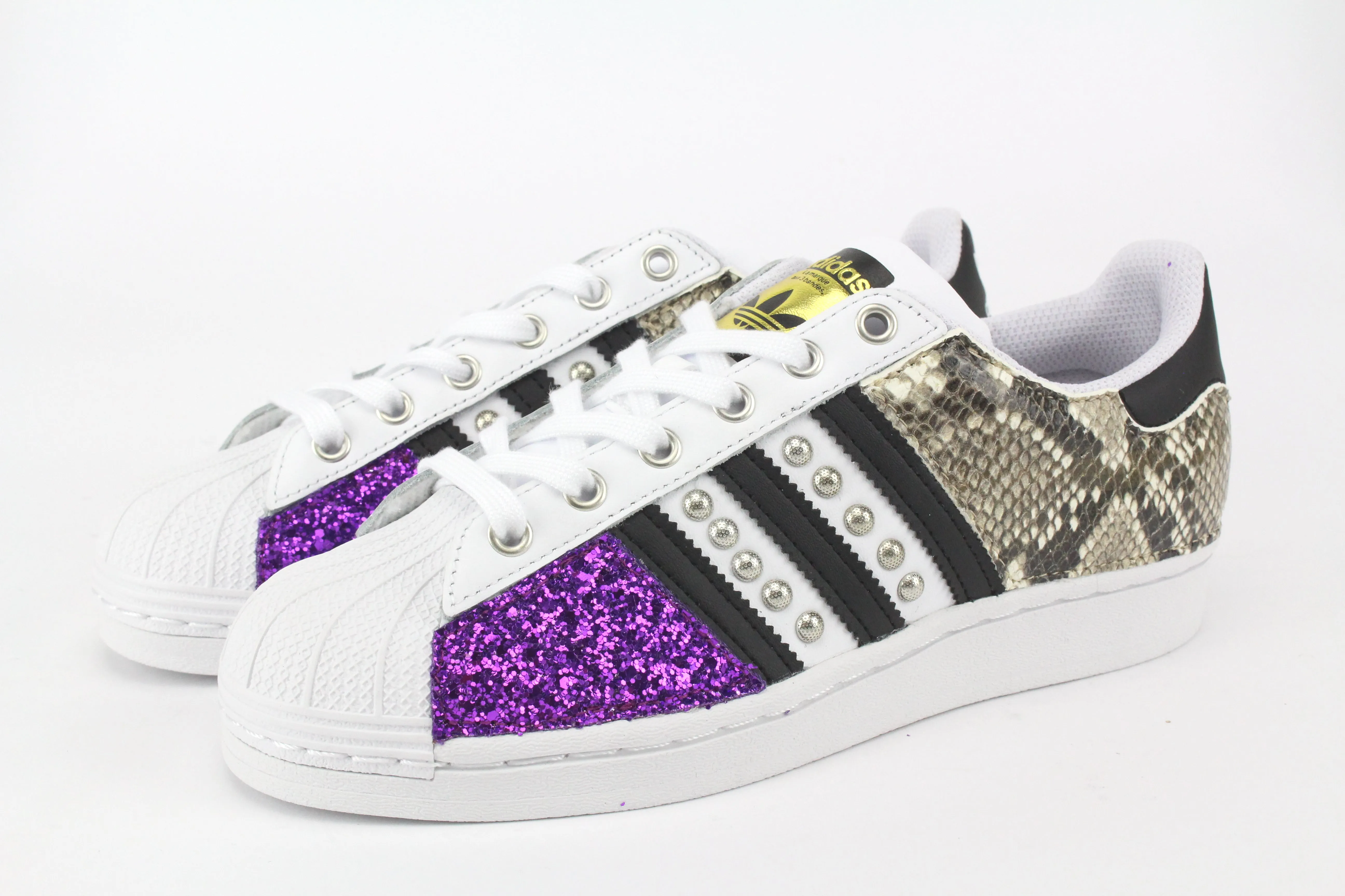 Indoor Friendly Adidas Superstar Pitone Borchie  & Glitter Viola