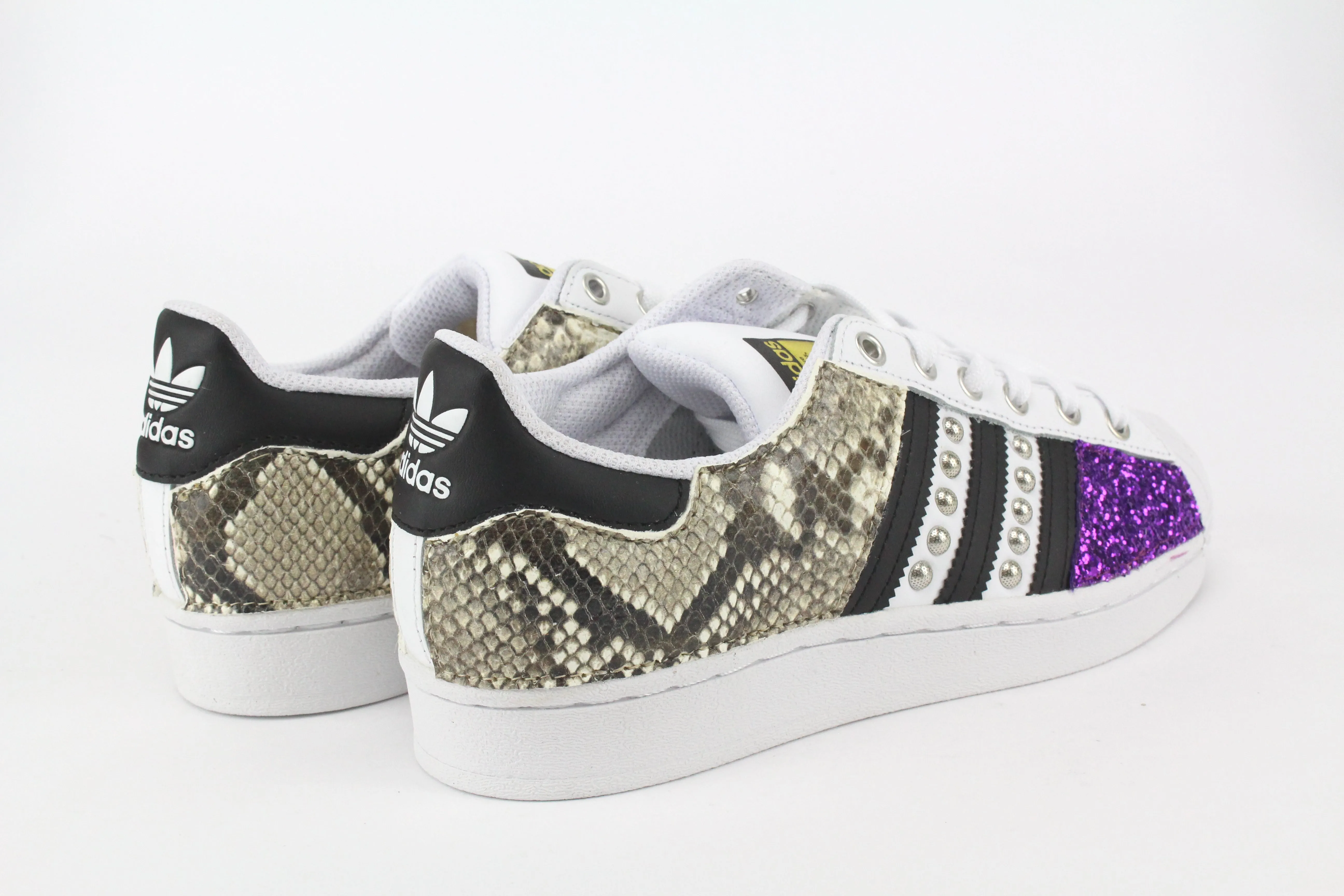 Adidas Superstar Pitone Borchie  & Glitter Viola Street Style
