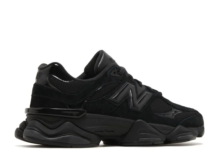New Balance 9060 Triple Black Patent leisure time