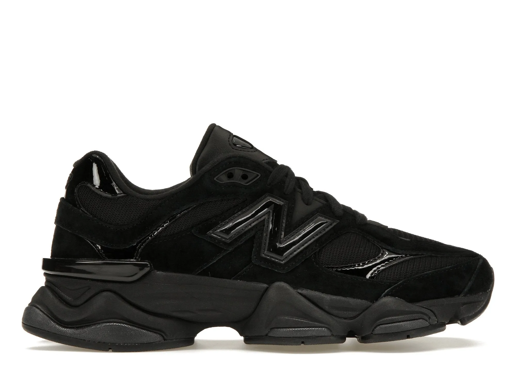 New Balance 9060 Triple Black Patent Street Fit